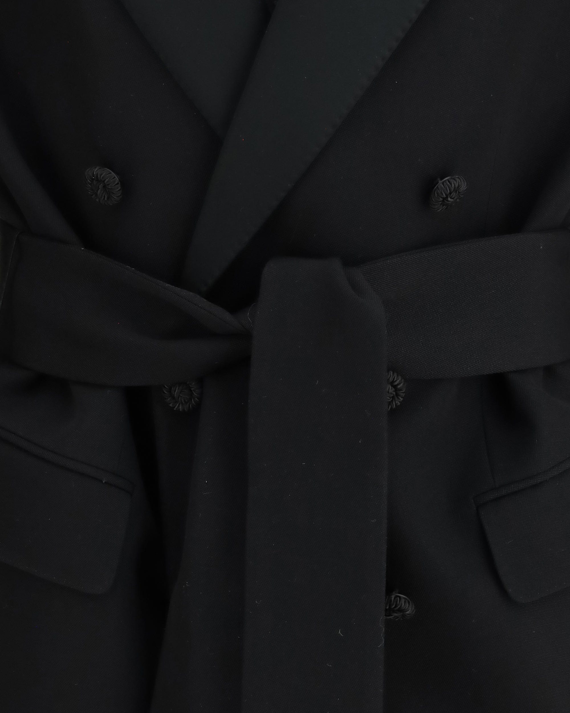 Valentino Double-Breasted Virgin Wool Blazer With Belt