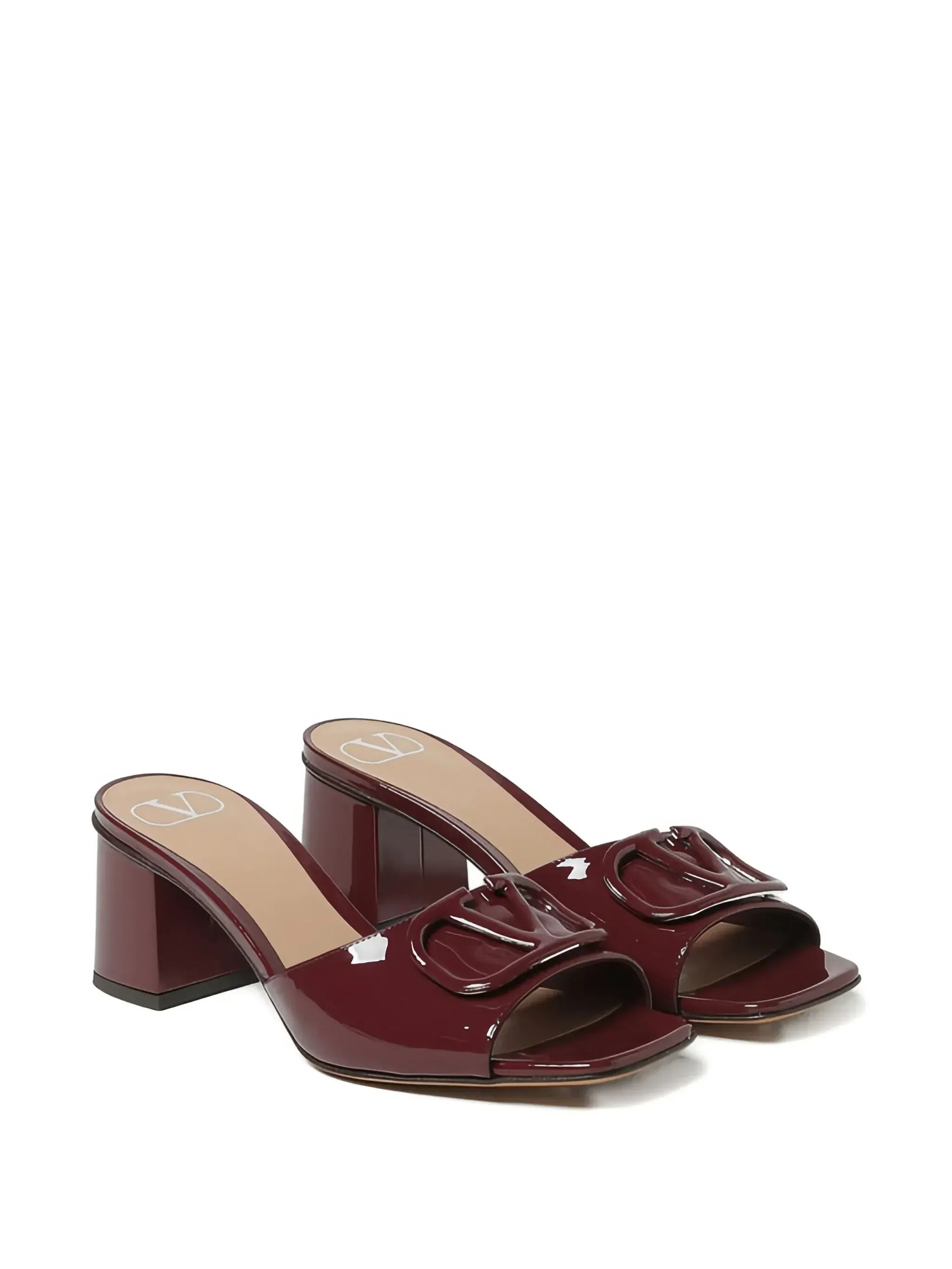 Valentino Garavani 60mm VLogo Patent Leather Sandals