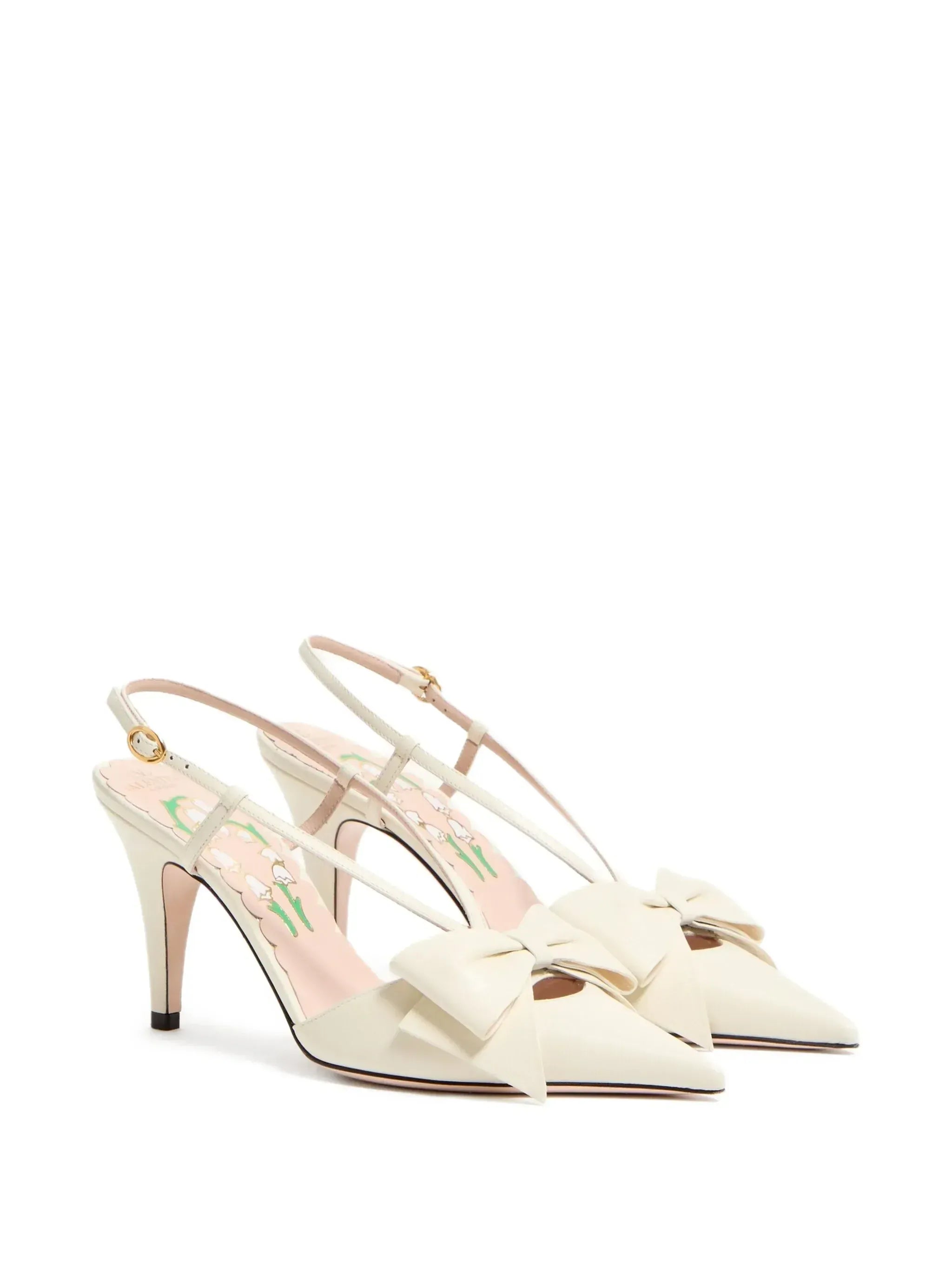 Valentino Garavani 85mm Bowow Slingback Ankle Strap Pumps
