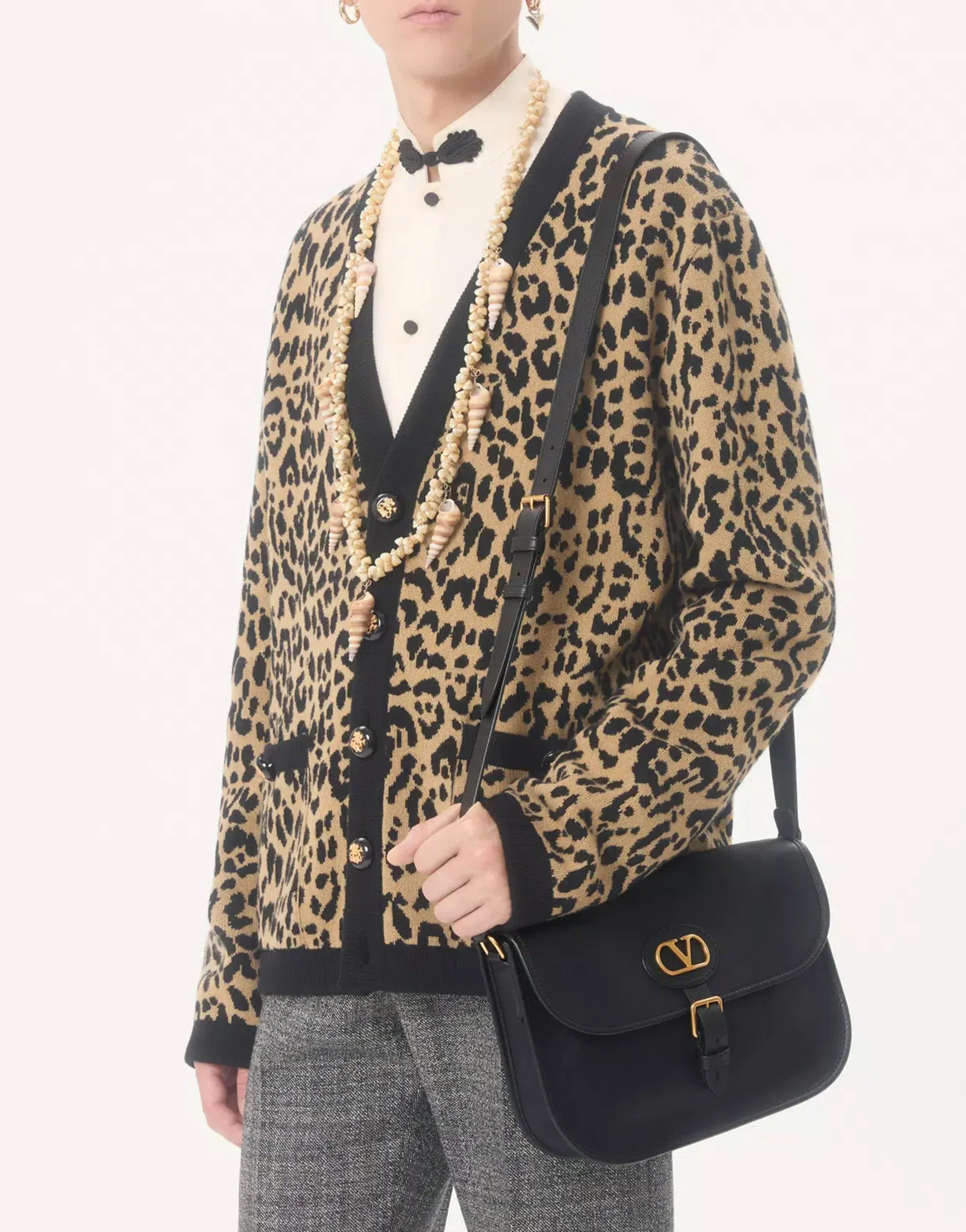 Valentino Garavani Antibes VLogo Leather Shoulder Bag - alternate view