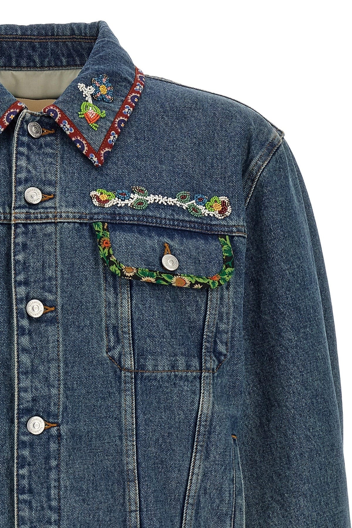 Valentino Garavani Valentino Garavani Beaded Embroidered Denim Jacket