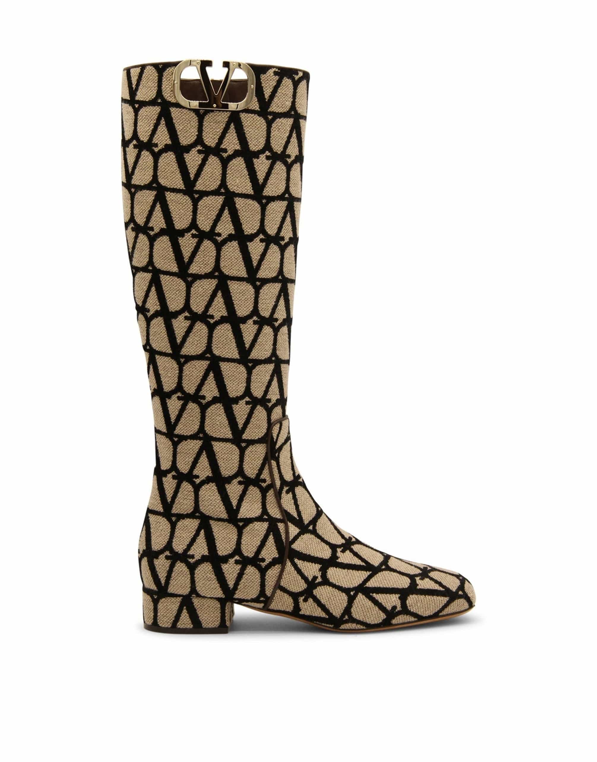 Valentino Garavani Canvas Logo Boots