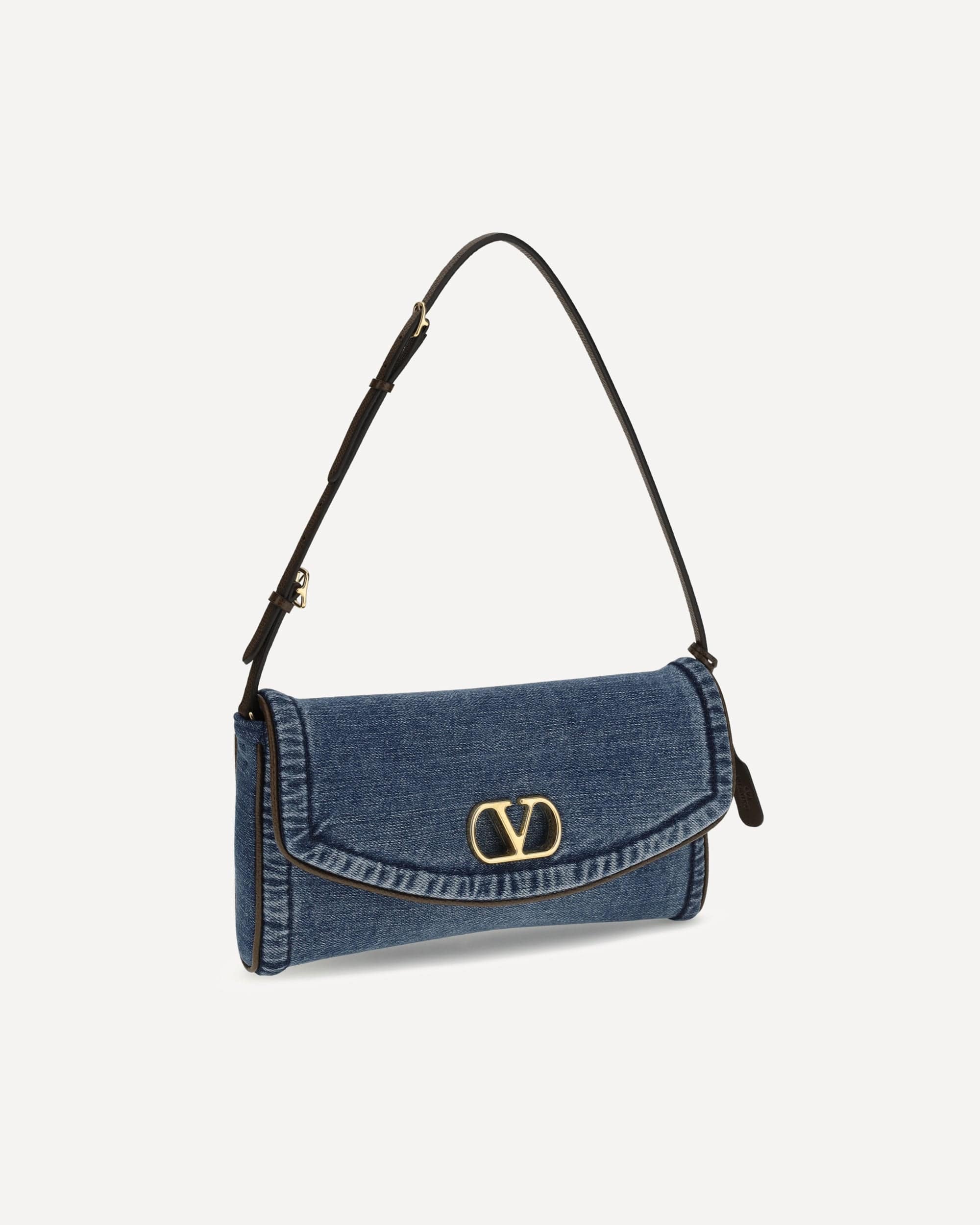 Valentino Garavani Devain Small Denim Shoulder Bag - alternate view