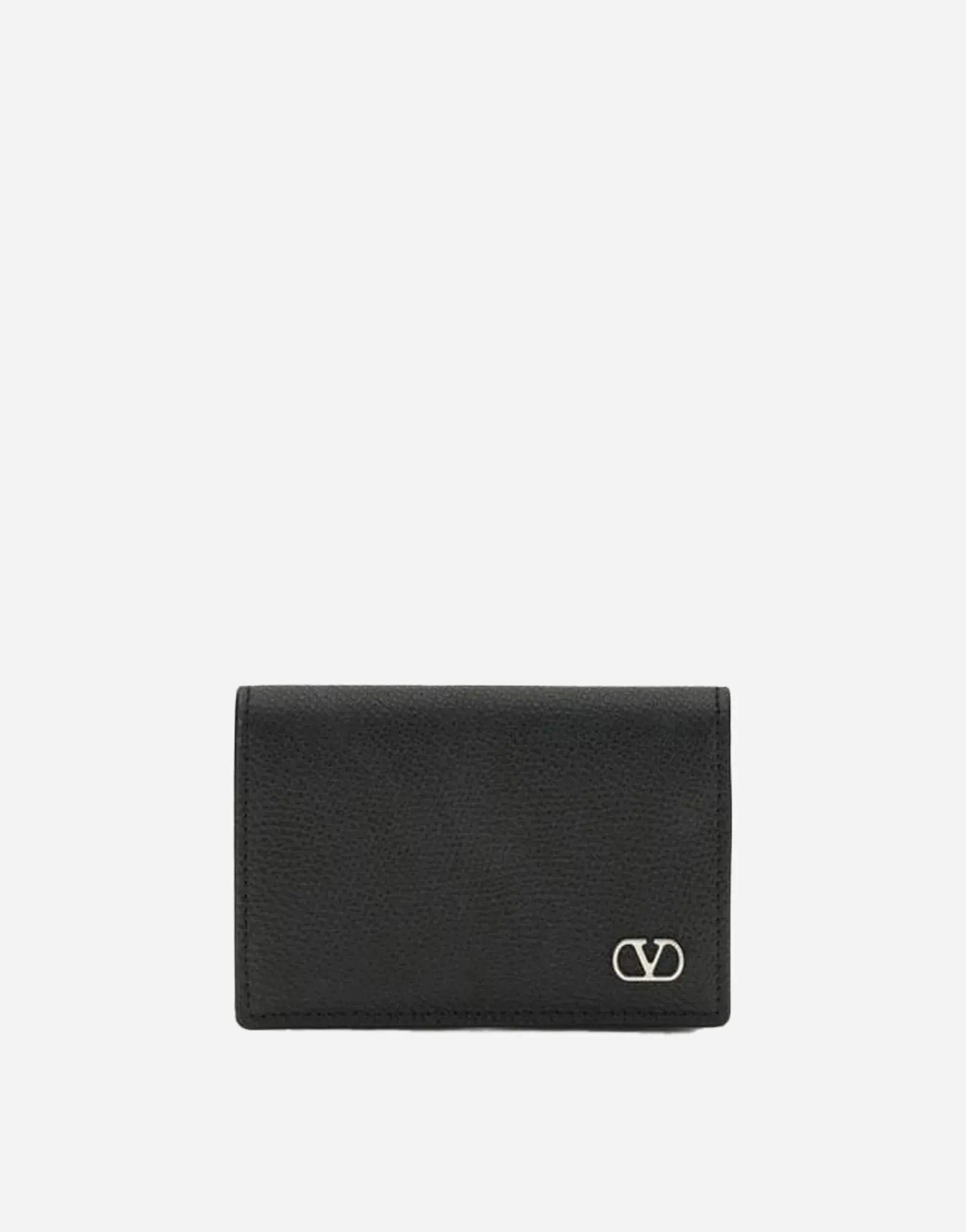 Valentino Garavani Grained VLogo Signature Leather Wallet