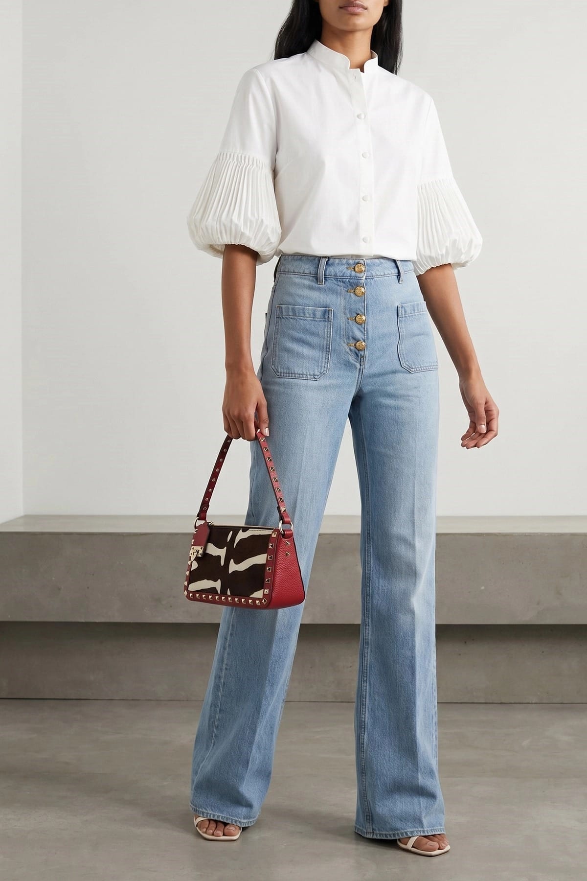 Valentino Garavani High Waist Straight Leg Jeans - alternate view
