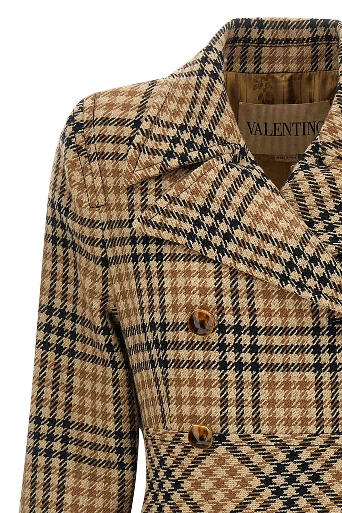 Valentino Garavani Valentino Garavani Houndstooth Wool Coat