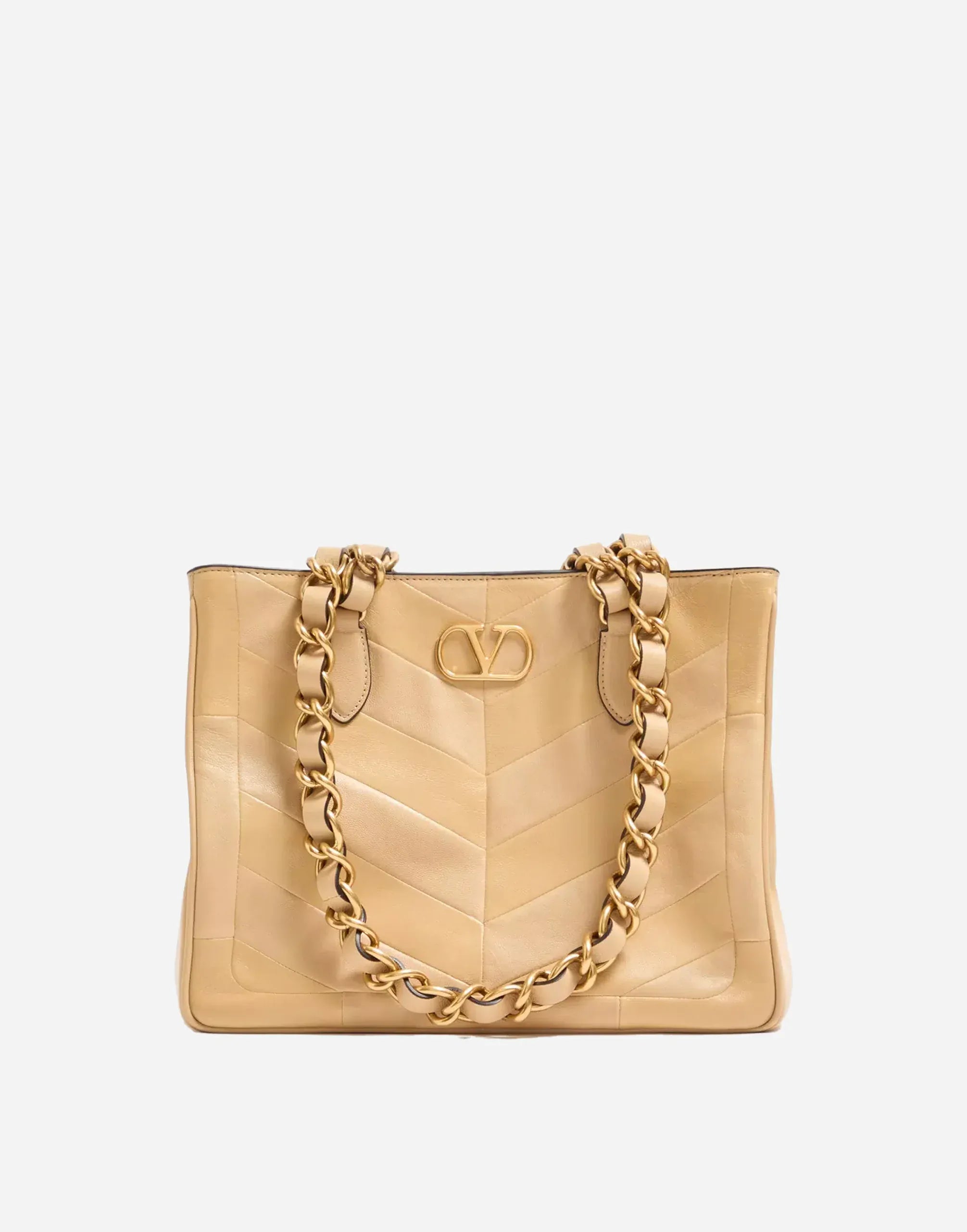 Valentino Garavani Laseine Chevron-Patterned Small Tote Bag