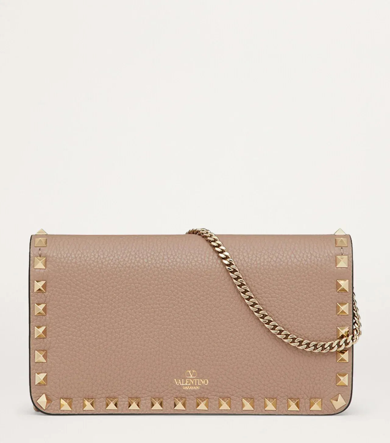 Valentino Garavani Leather Rockstud Chain Wallet