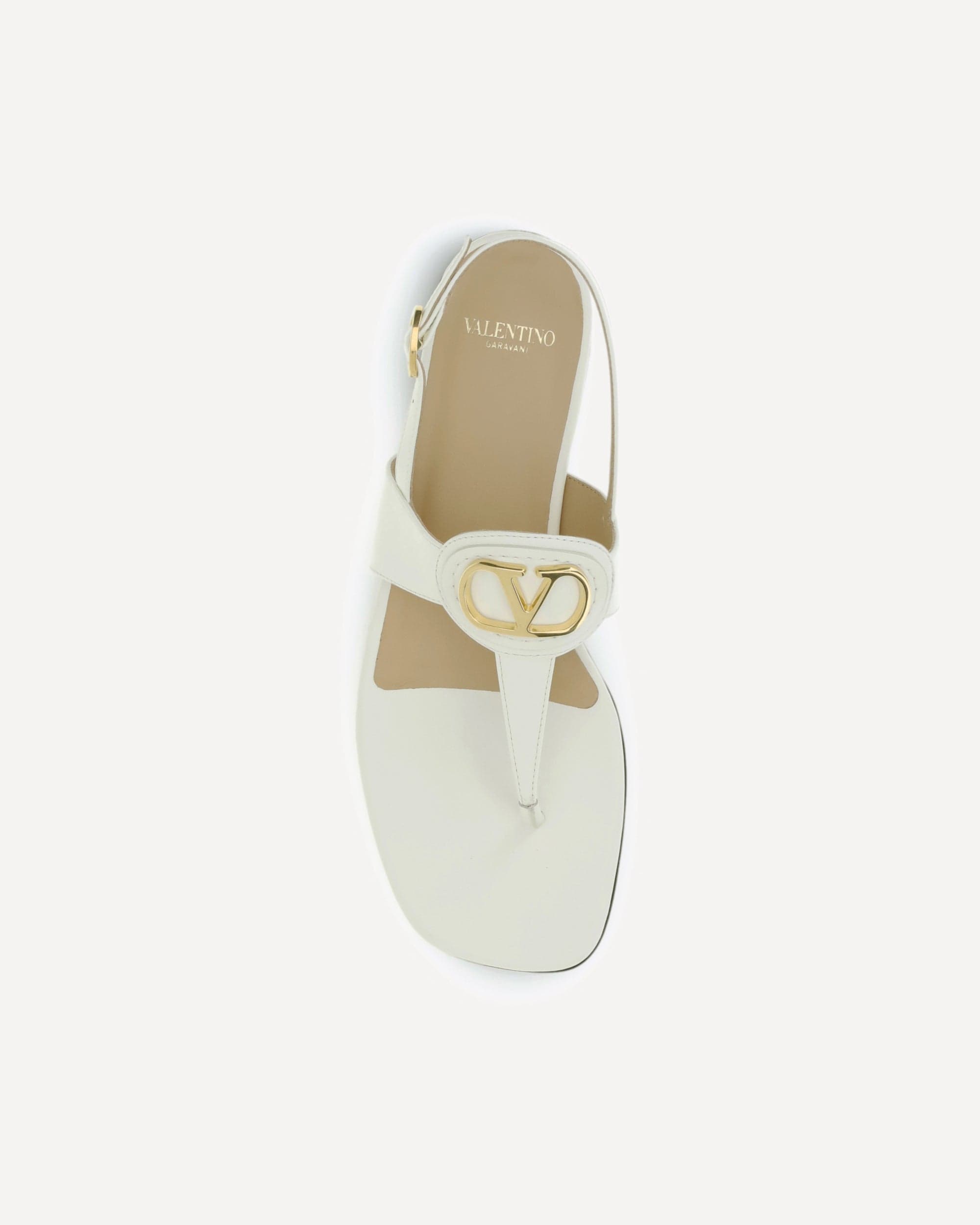 Valentino Garavani Leather Thong Sandals With Vlogo Signature