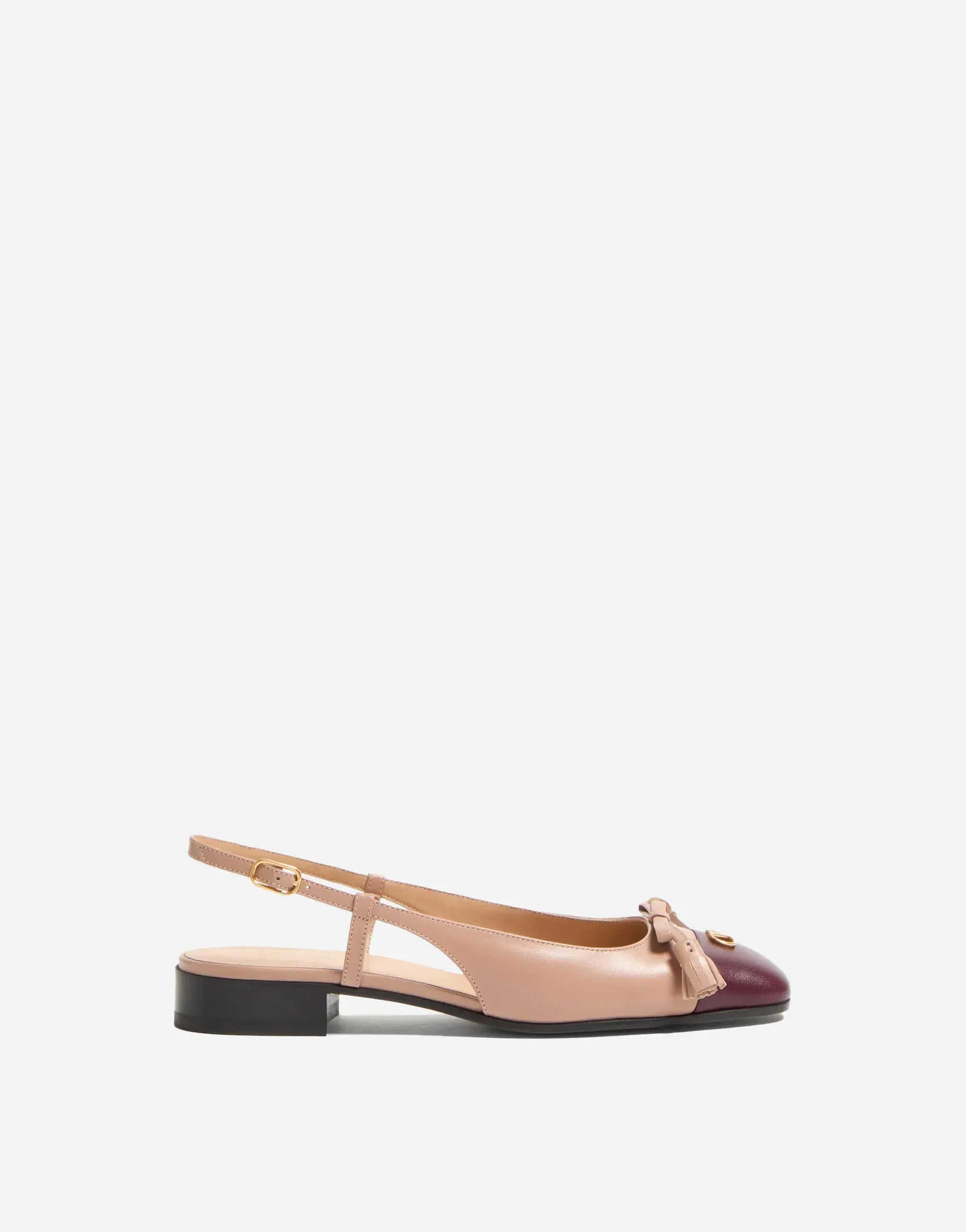 Valentino Garavani Sapatilhas Slingback de Couro com Logo Aplicado e Detalhe de Tassel