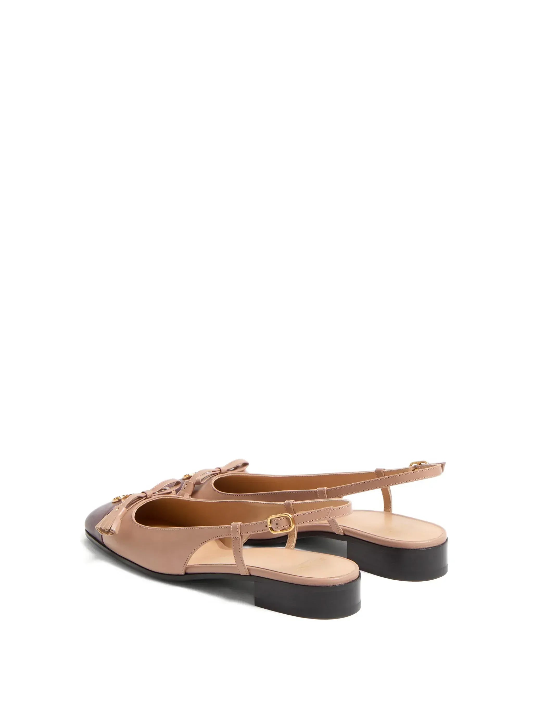 Valentino Garavani Sapatilhas Slingback de Couro com Logo Aplicado e Detalhe de Tassel