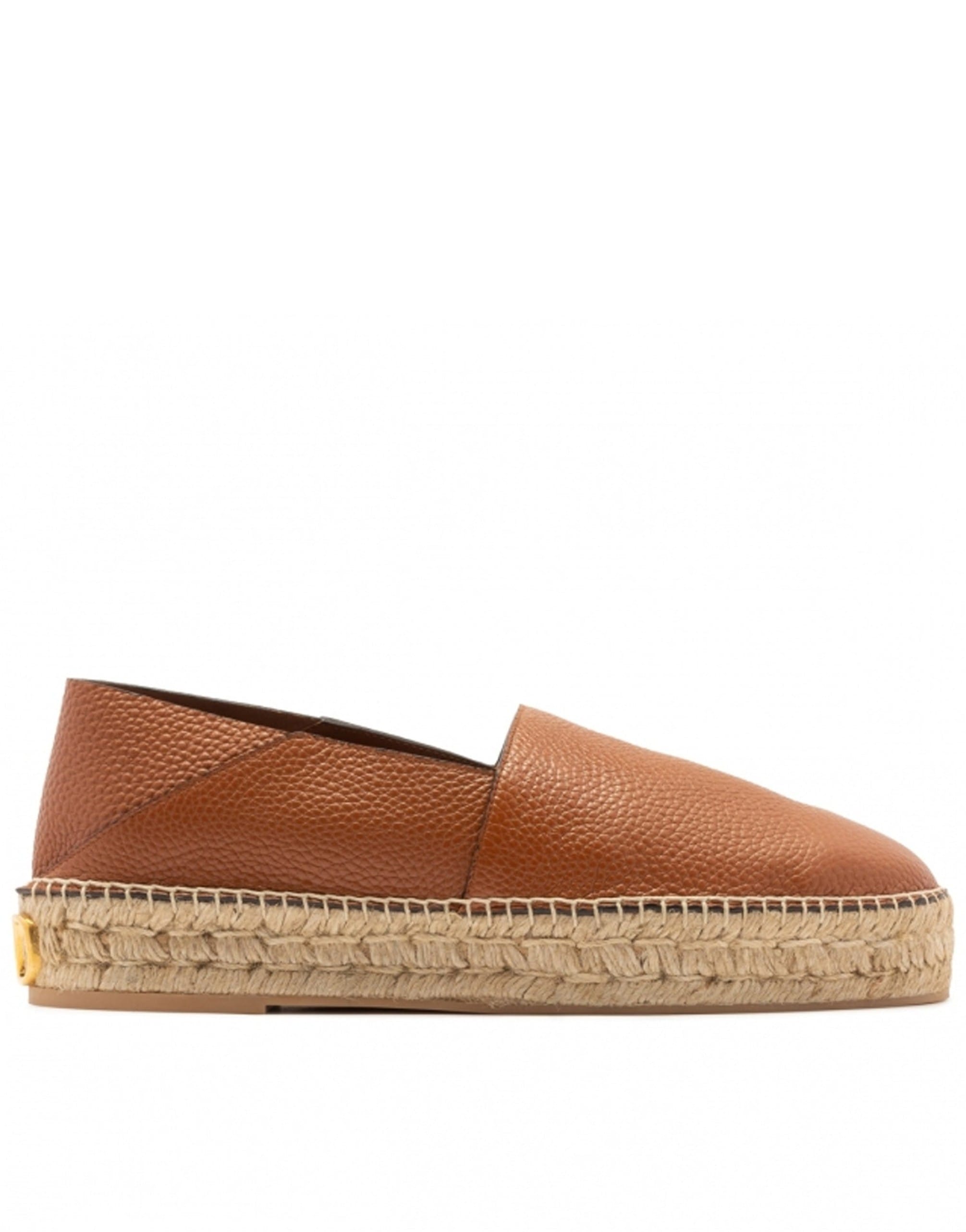 Valentino Garavani Logo-Plaque Leather Espadrilles