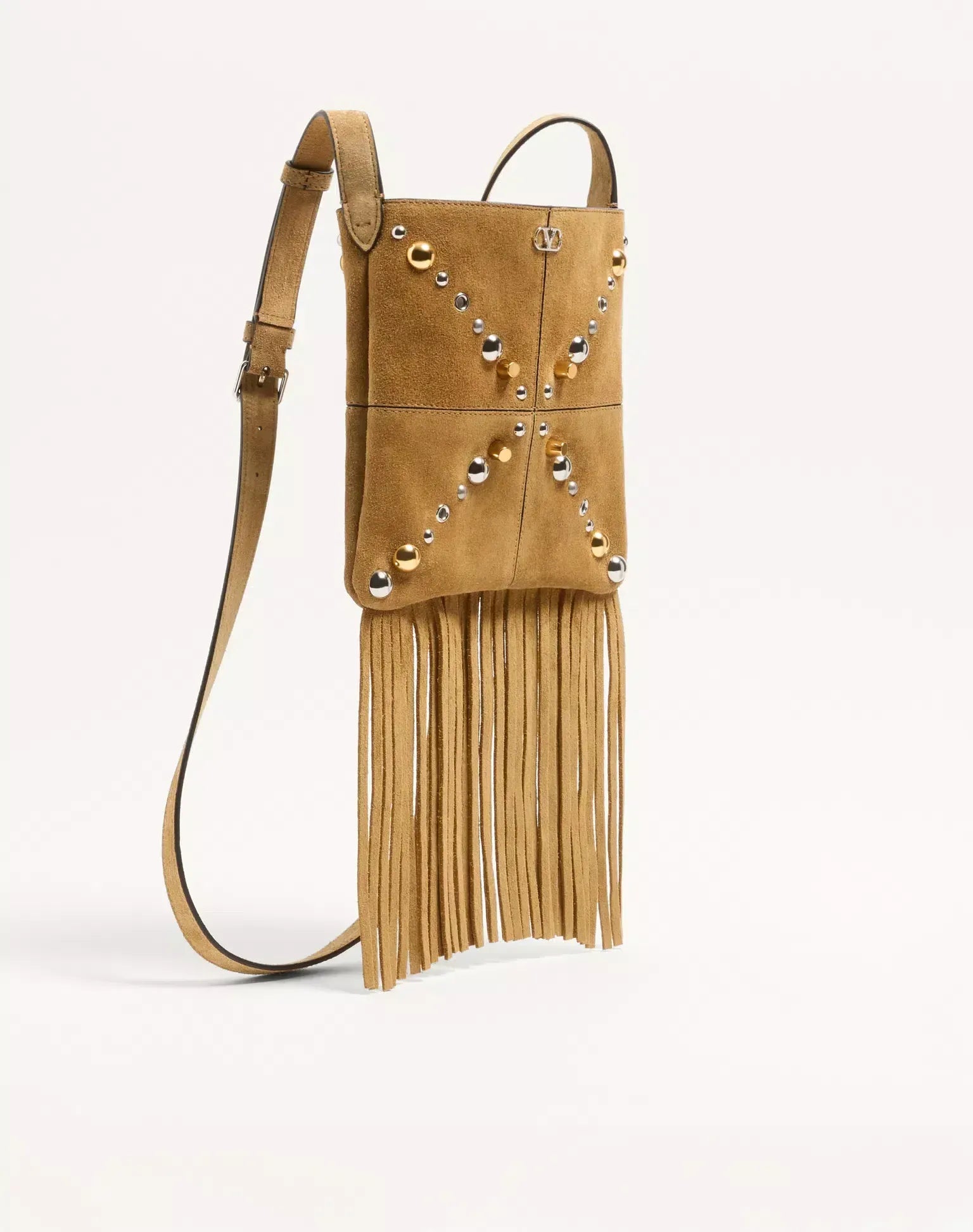 Valentino Garavani Macara Fringe Nellcôte Small Shoulder Bag - alternate view