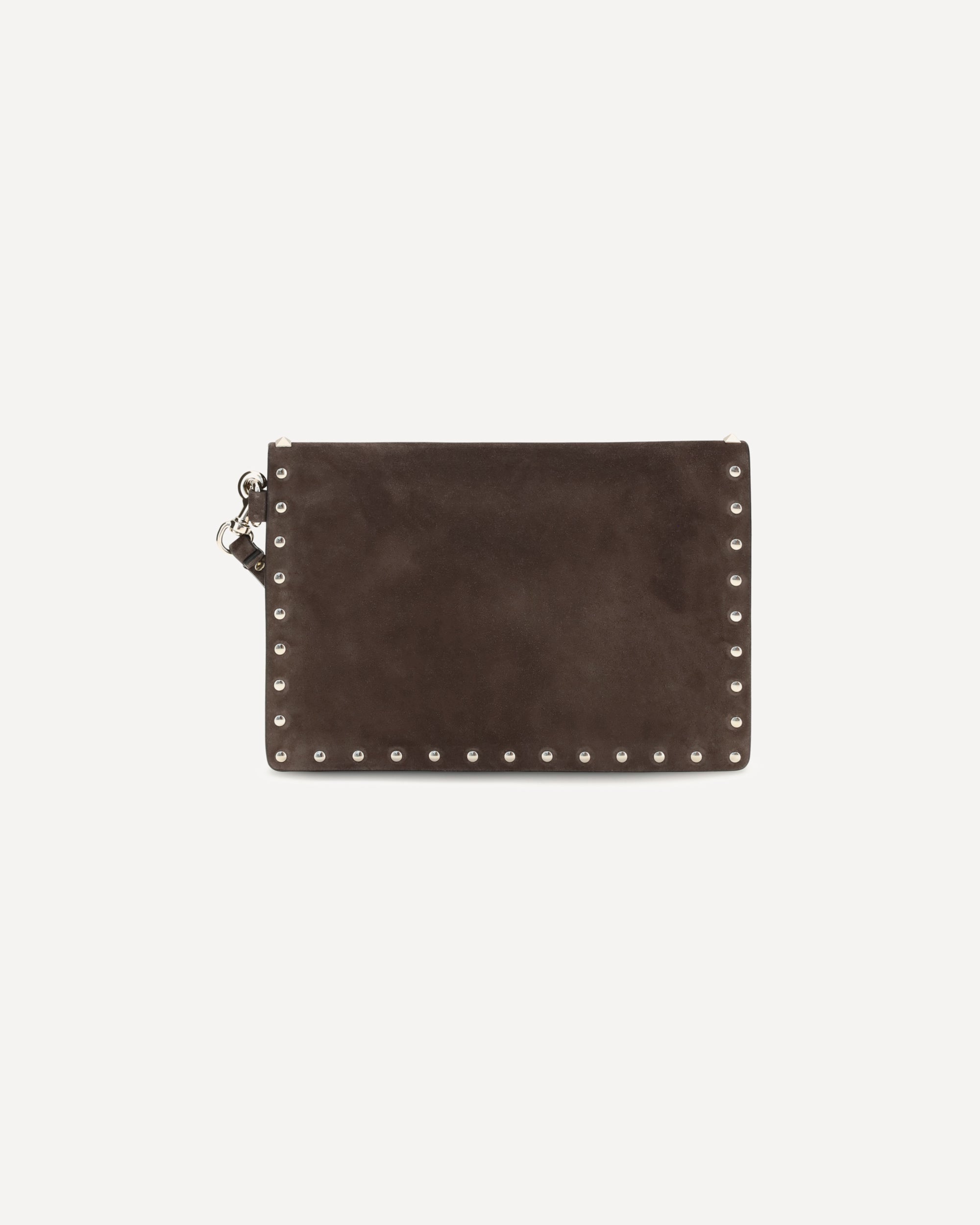 Valentino Garavani Medium Rockstud Suede Clutch