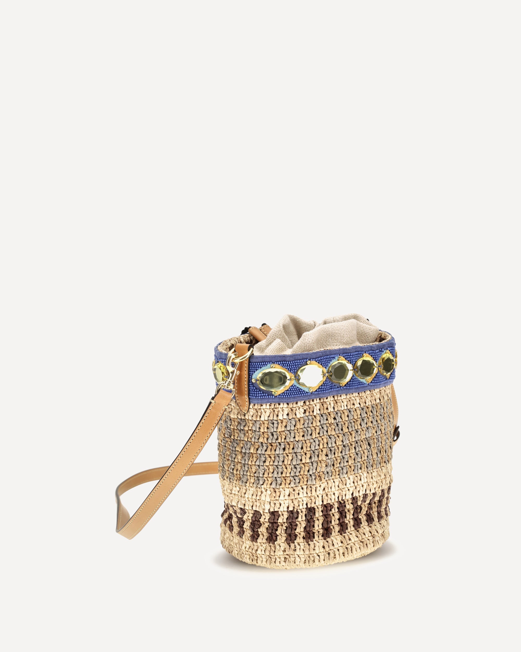 Valentino Garavani Mini Bucket Bag aus Raffiabast