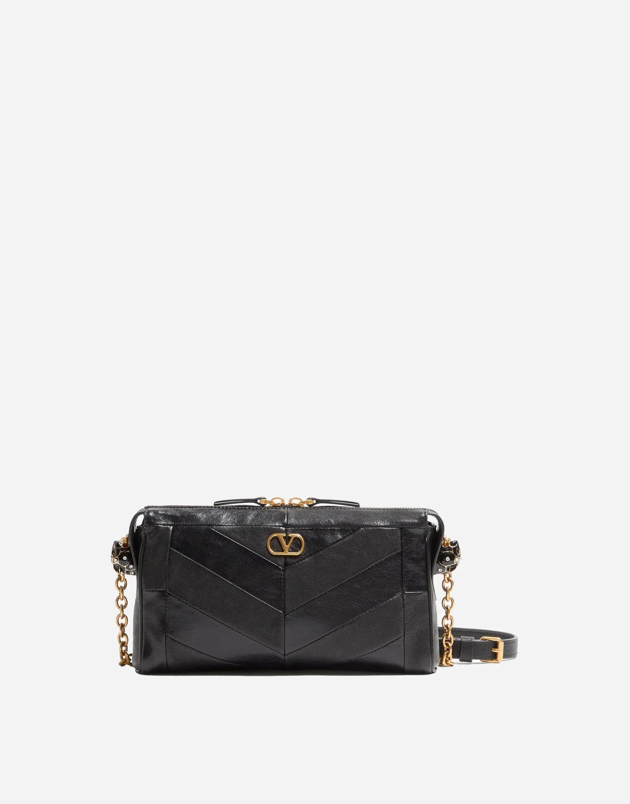 Valentino Garavani Panthea Chevron Pattern Small Shoulder Bag