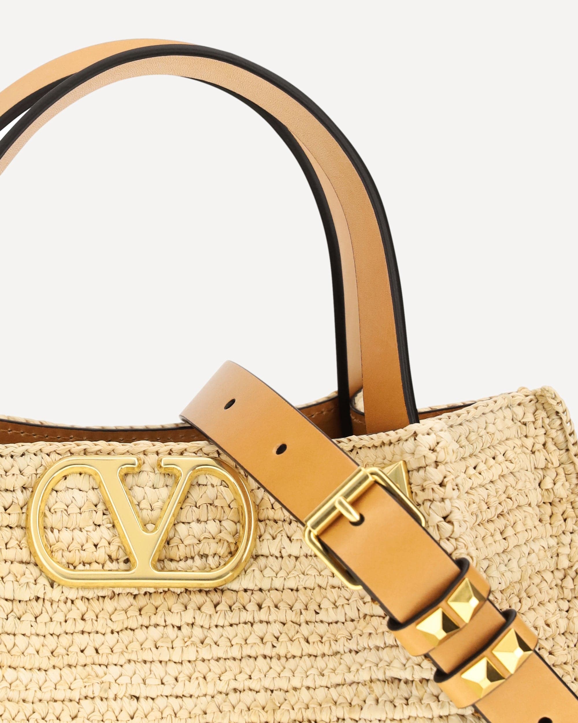 Valentino Garavani Raffia Tote Bag With Vlogo Details