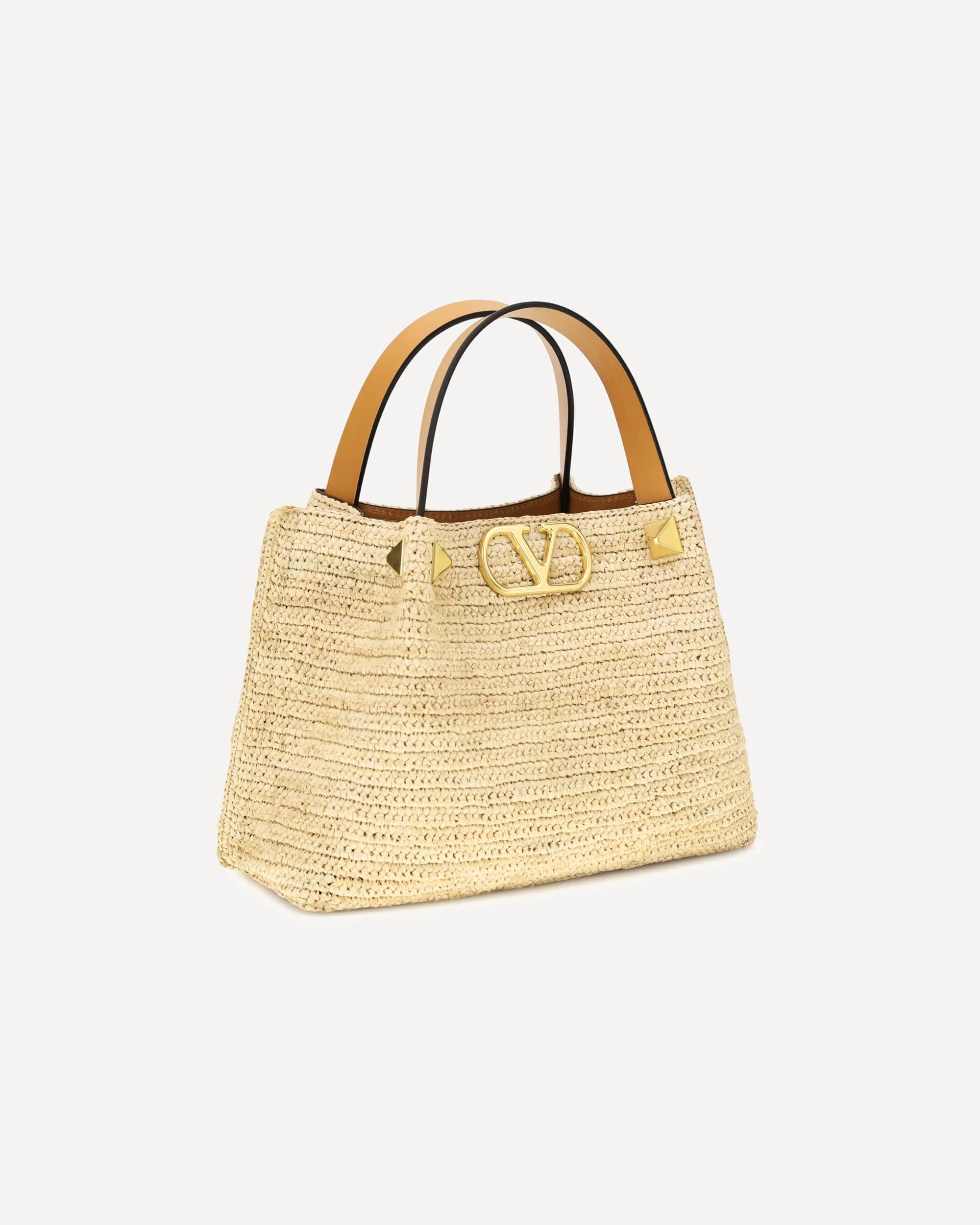 Valentino Garavani Raffia Tote Bag With Vlogo Details