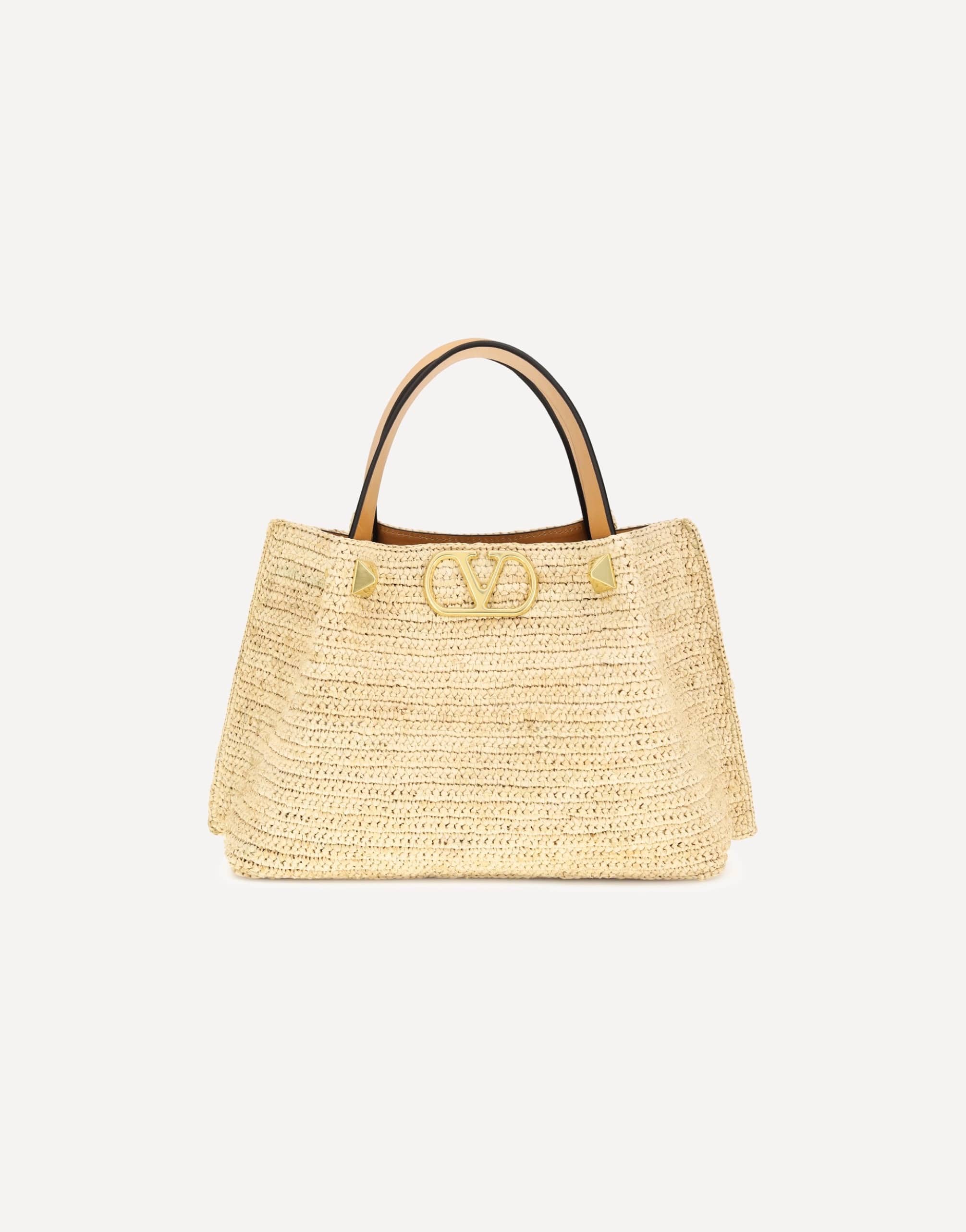 Valentino Garavani Raffia Tote Bag With Vlogo Details