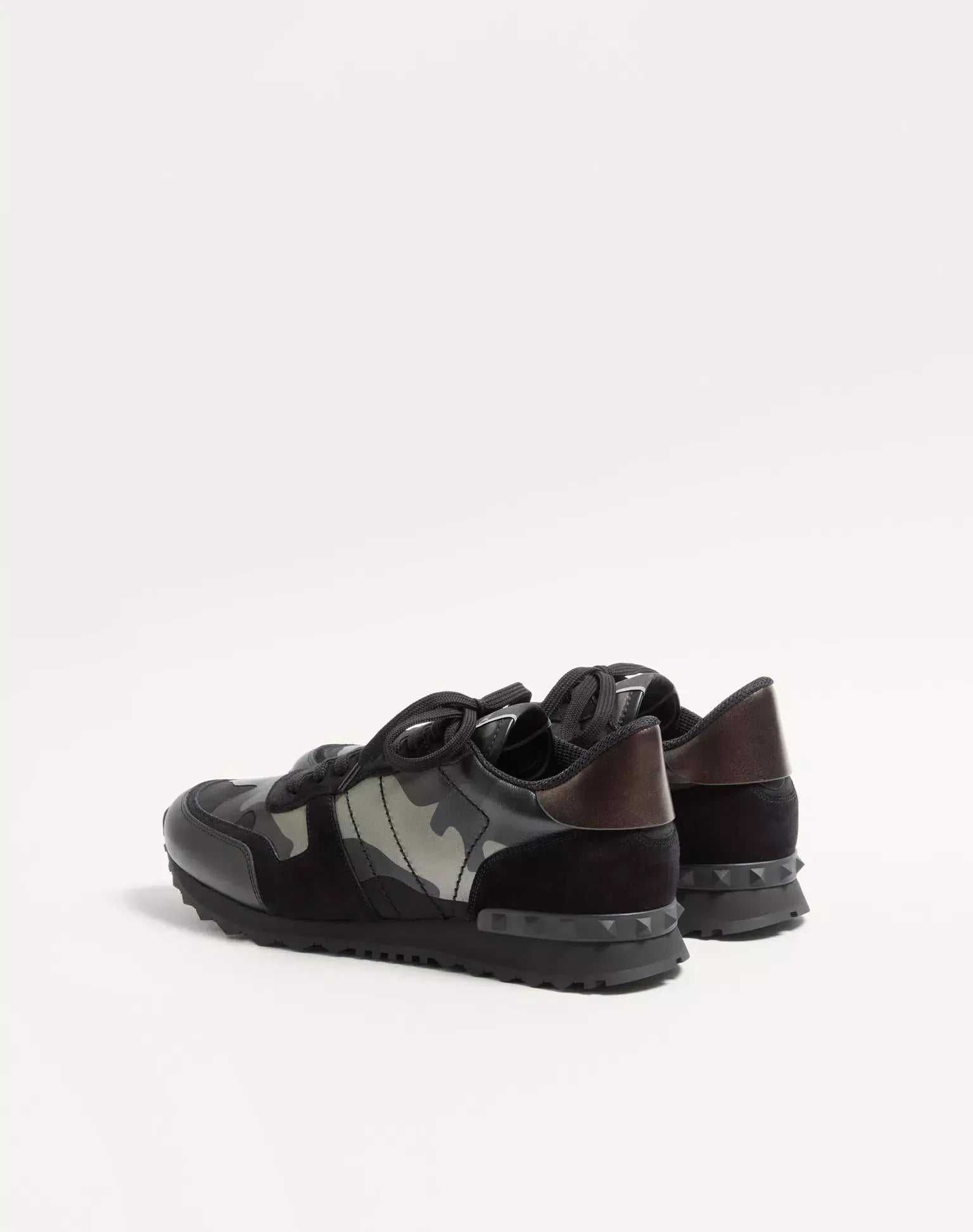 Valentino Garavani Rockrunner Camouflage Noir Metallic Sneakers