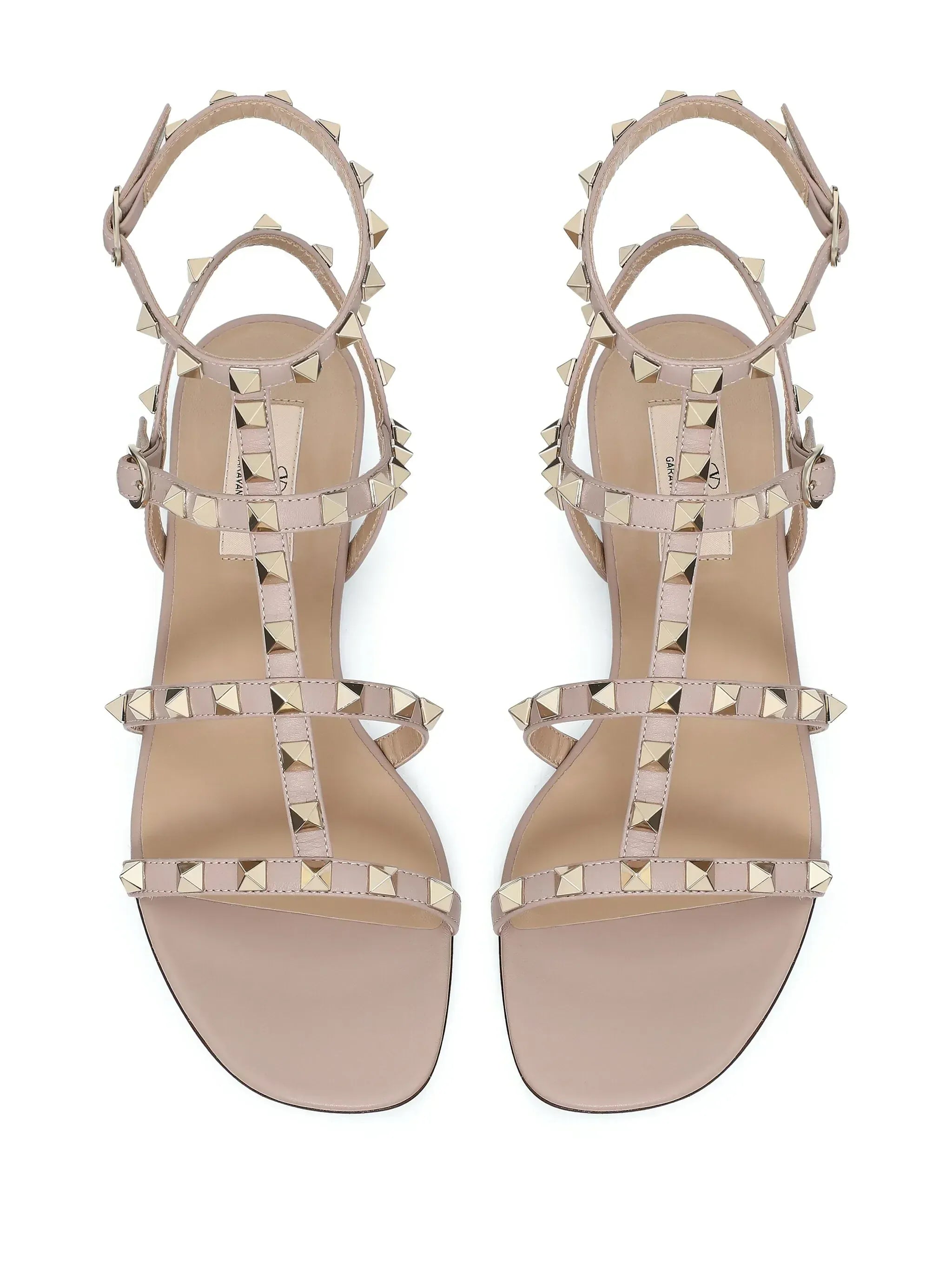 Valentino Garavani Rockstud Ankle-Strap Flat Sandals