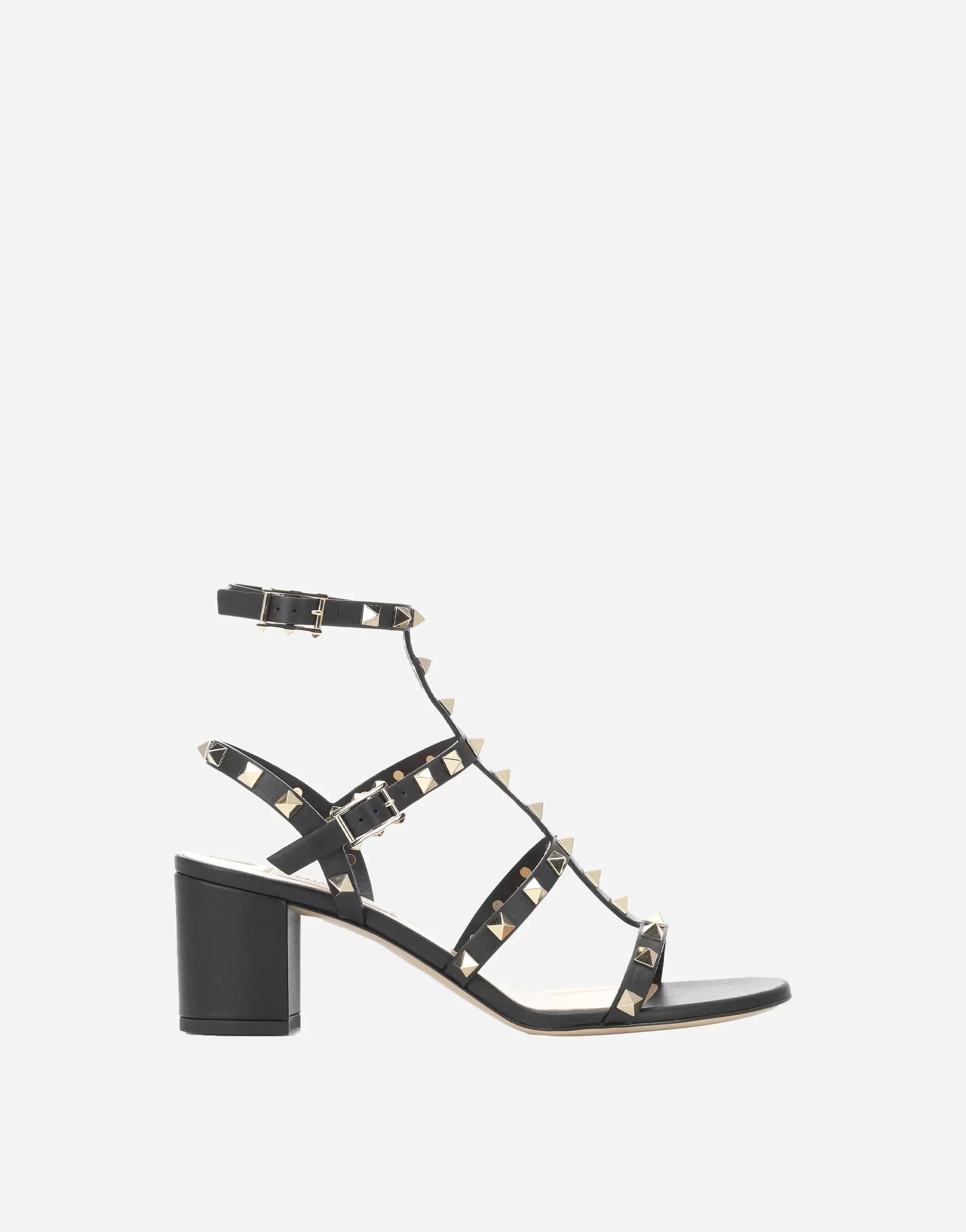 Valentino Garavani Rockstud 铆钉皮革踝带凉鞋