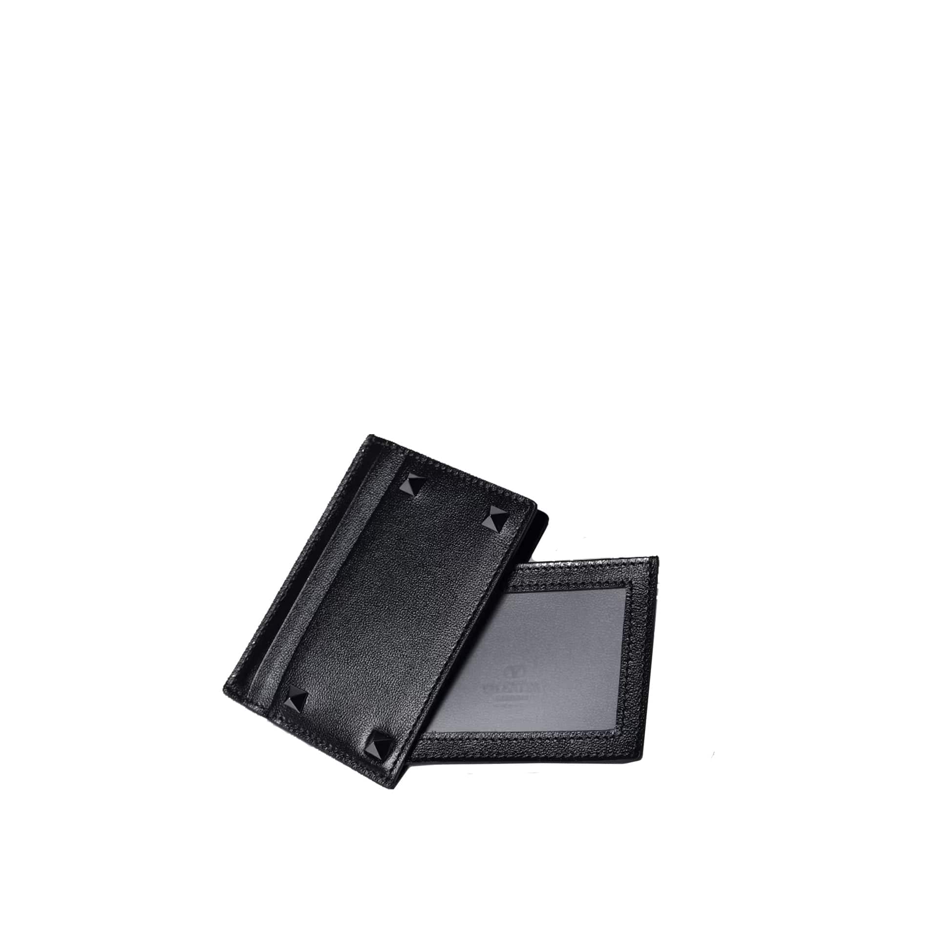 Valentino Garavani Rockstud Card Holder In Calf Leather