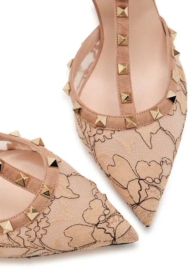 Valentino Garavani Rockstud Pumps con tira de encaje
