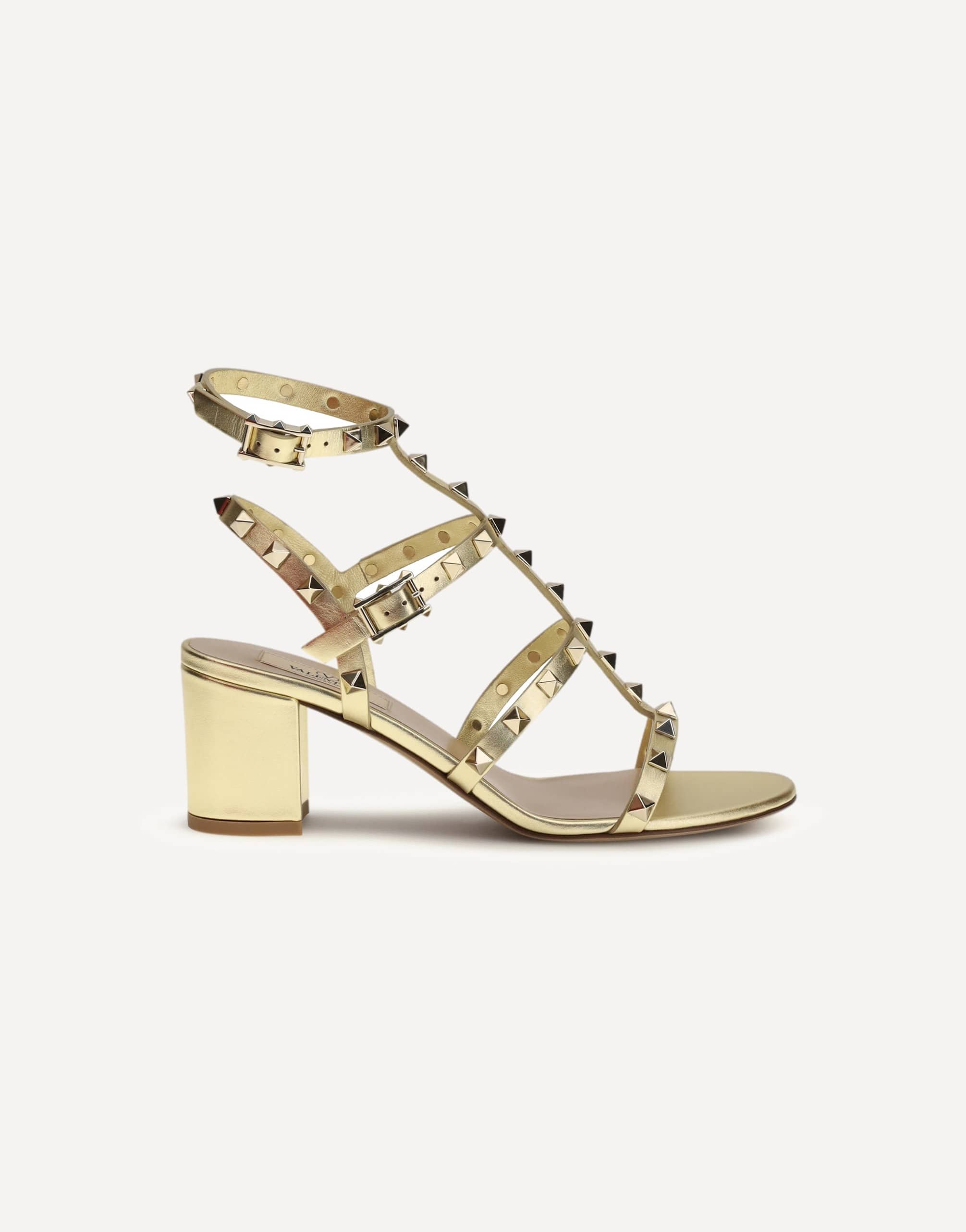 Valentino Garavani Rockstud Laminated Leather Sandals