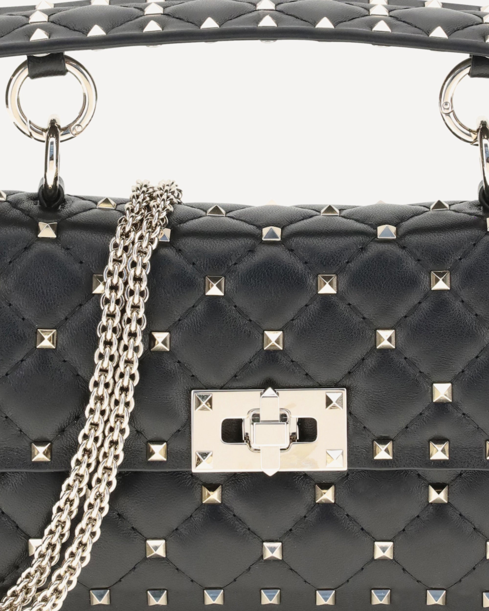 حقيبة Valentino Garavani Rockstud Spike صغيرة بمقبض علوي