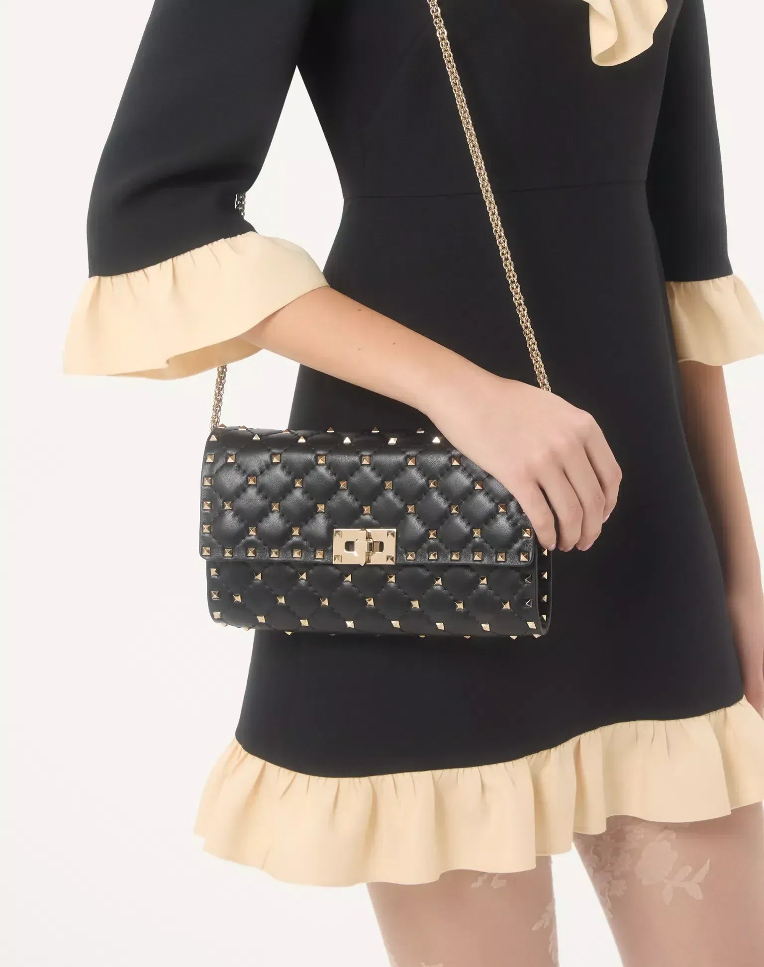 Valentino Garavani Rockstud Spike Nappa Leather Clutch Bag