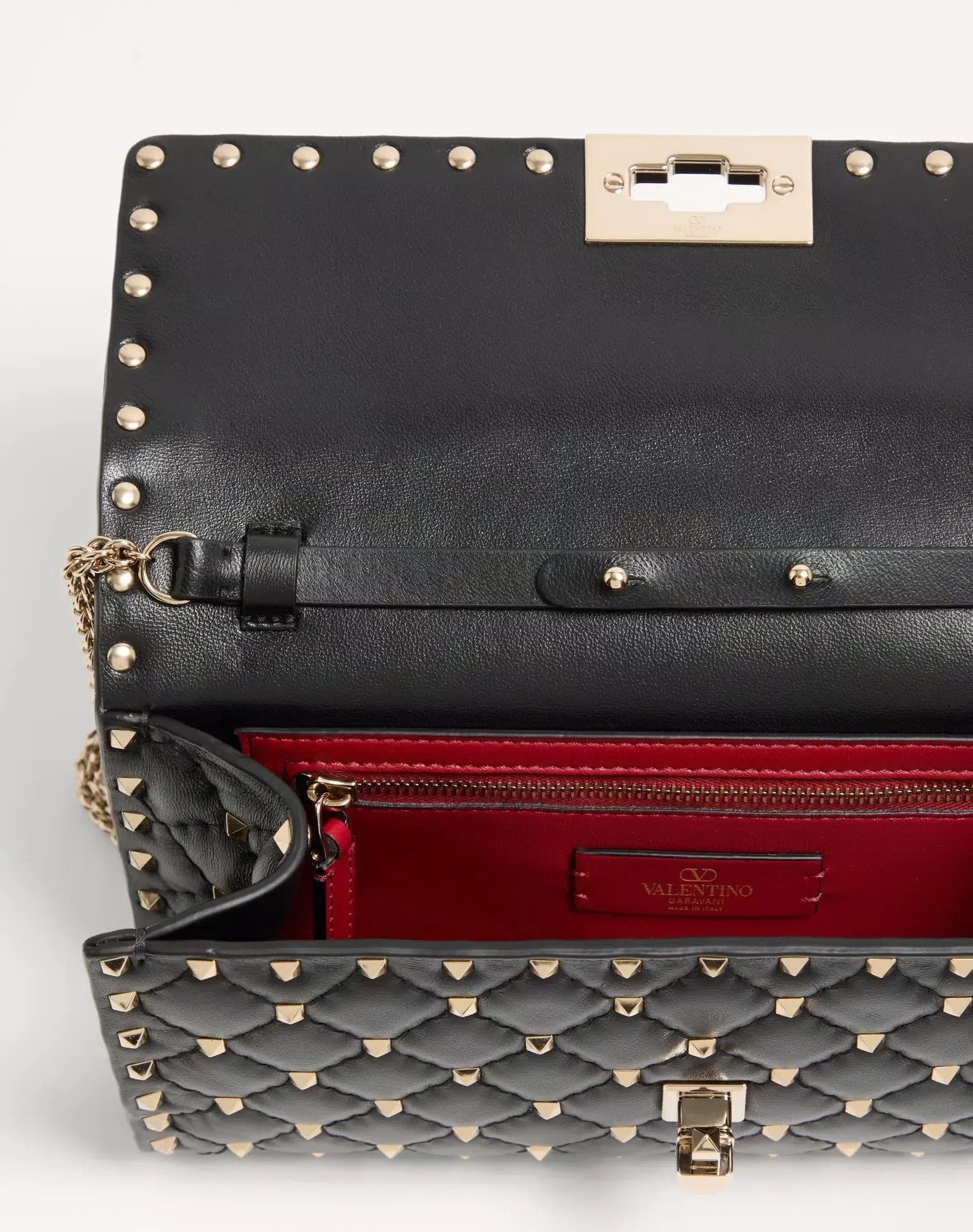 Valentino Garavani Rockstud Spike Nappa Leather Clutch Bag