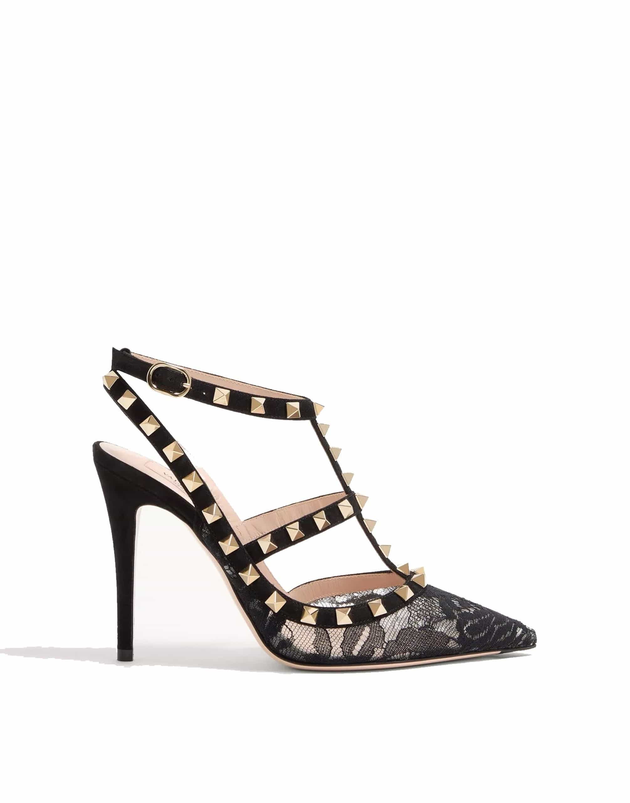 Valentino Garavani Rockstud Suede Pointed Toe Pumps