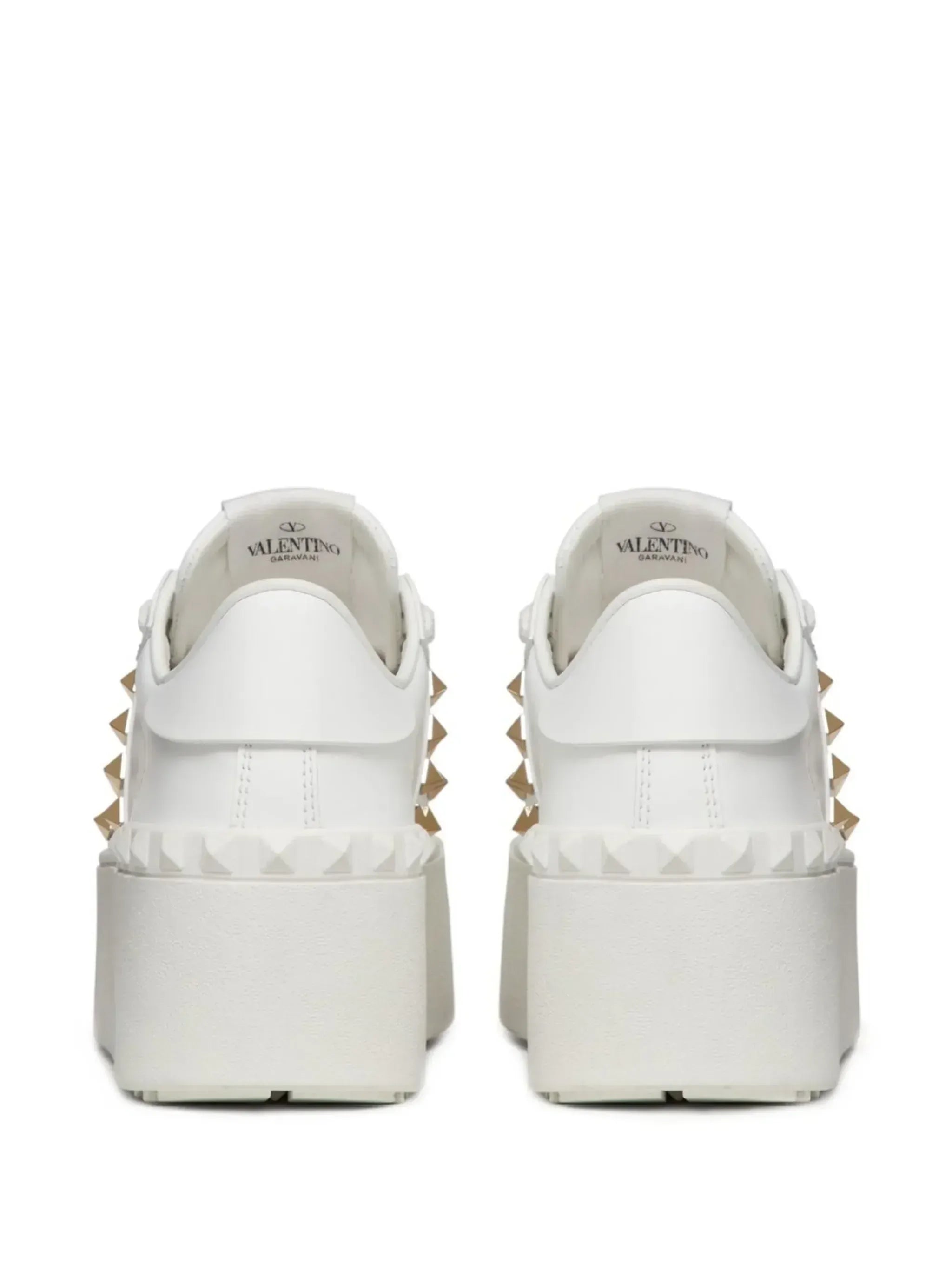 Valentino Garavani Rockstud Untitled Leather Flatform Sneakers