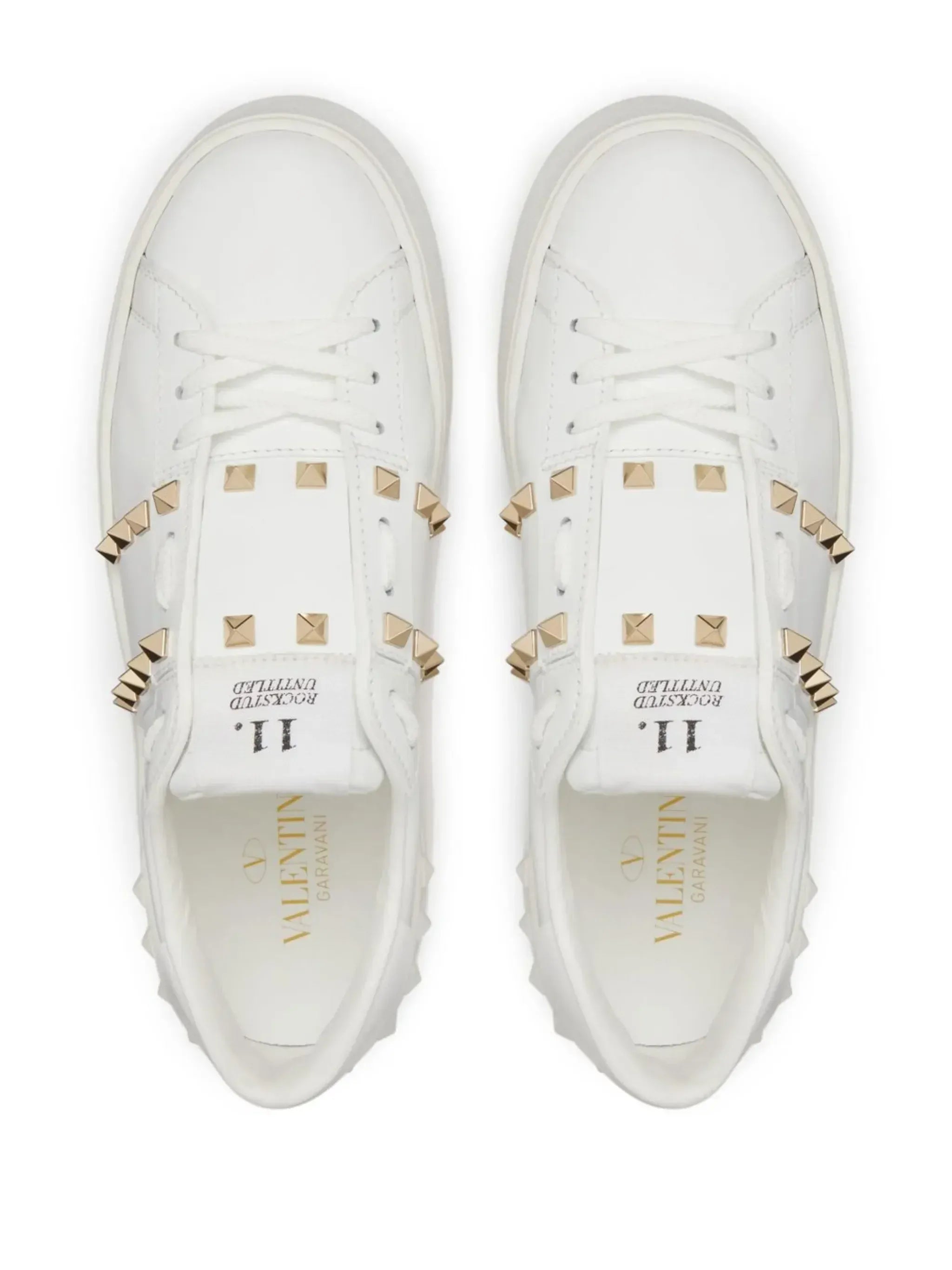 Valentino Garavani Rockstud Untitled Leather Flatform Sneakers