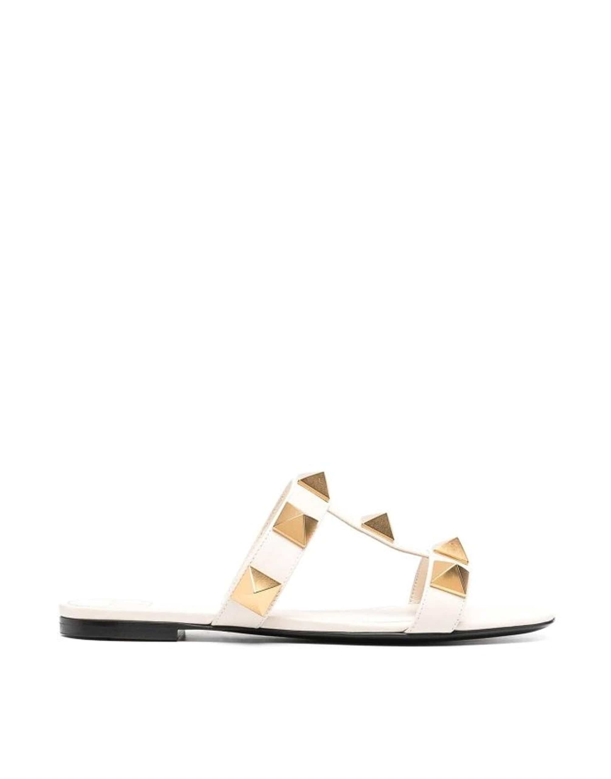 Valentino Garavani Roman Stud Leather Flat Sandals