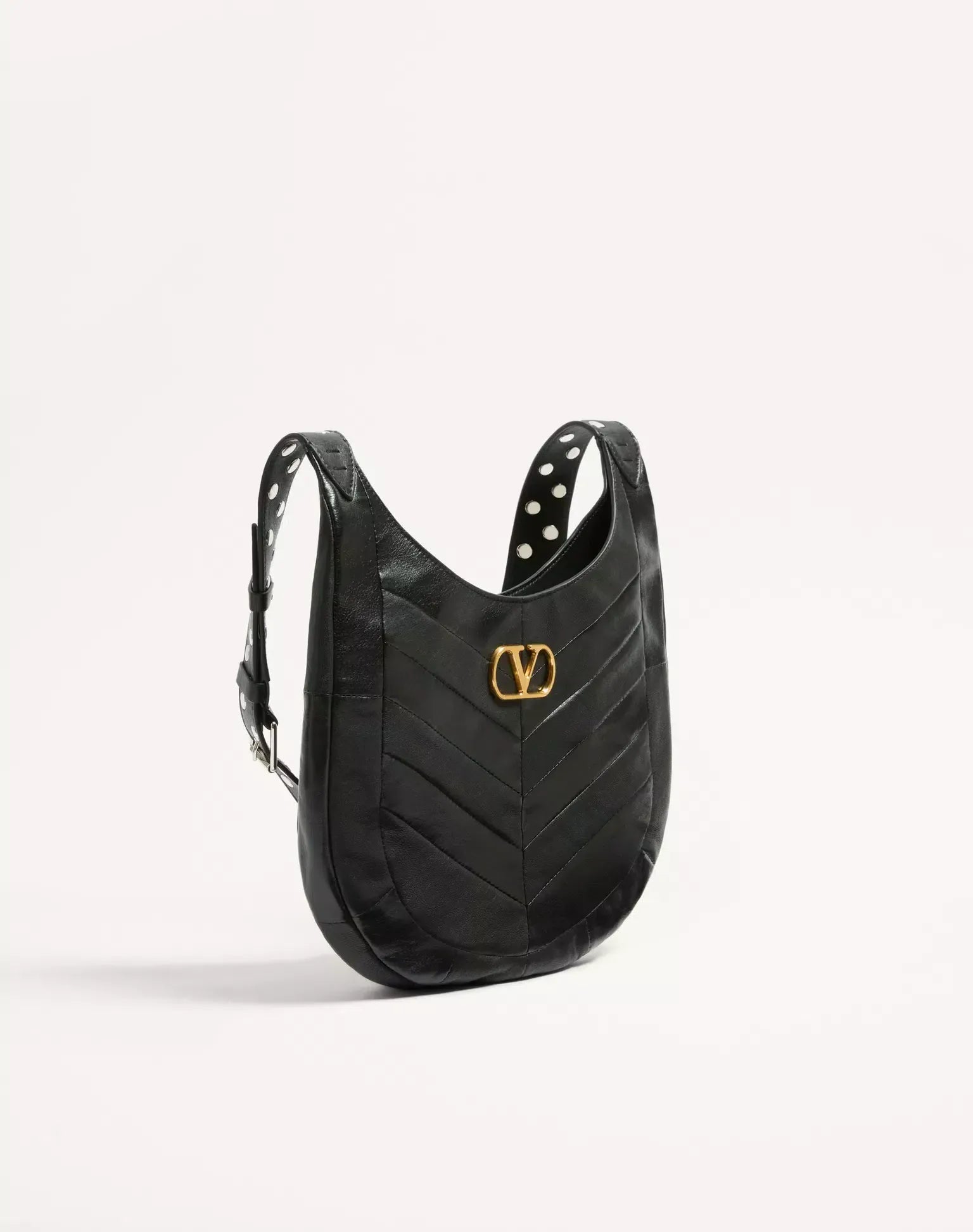 Valentino Garavani Small Chevron-Patterned Hoboho Bag