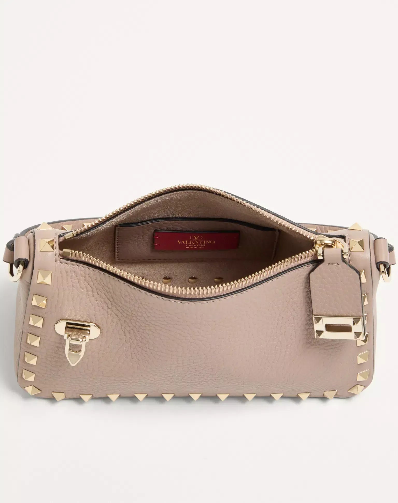 Valentino Garavani Small Rockstud Grainy Plat-Finish Crossbody Bag