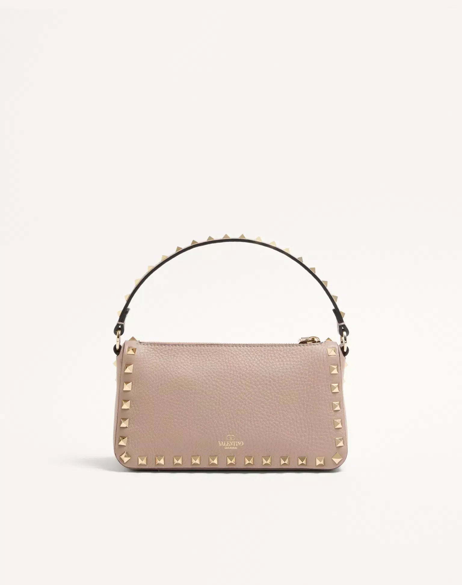 Valentino Garavani Small Rockstud Grainy Plat-Finish Crossbody Bag