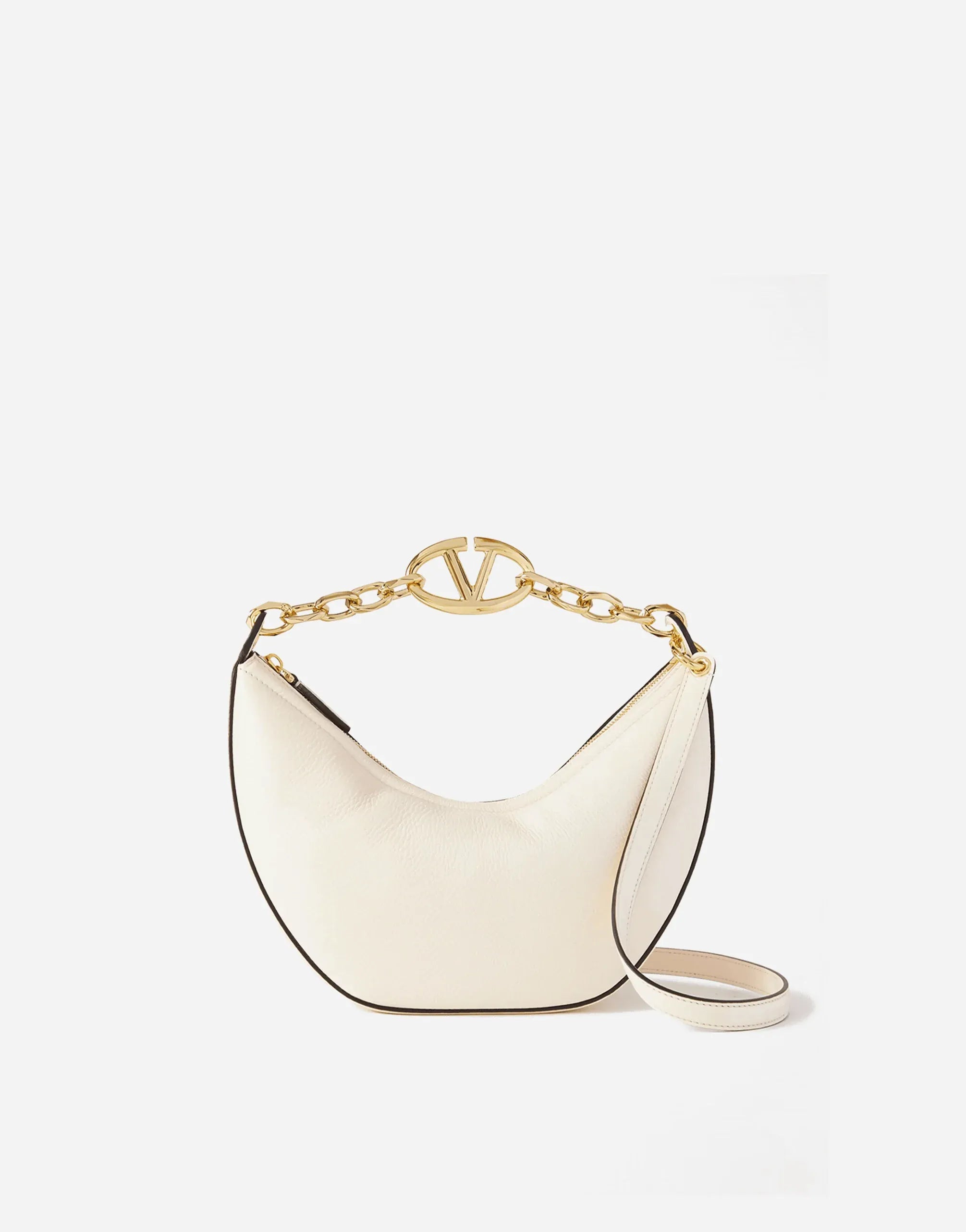 Valentino Garavani Small Vlogo Moon Leather Shoulder Bag