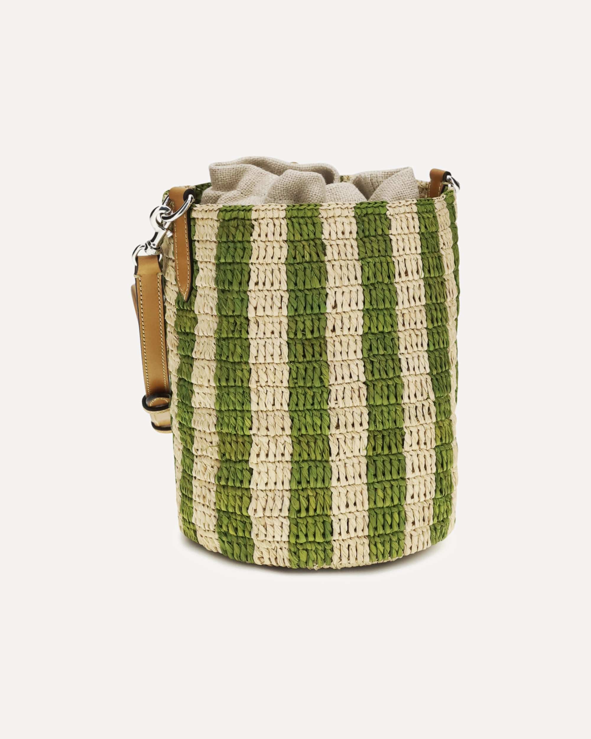 Valentino Garavani Striped Raffia Bucket Bag