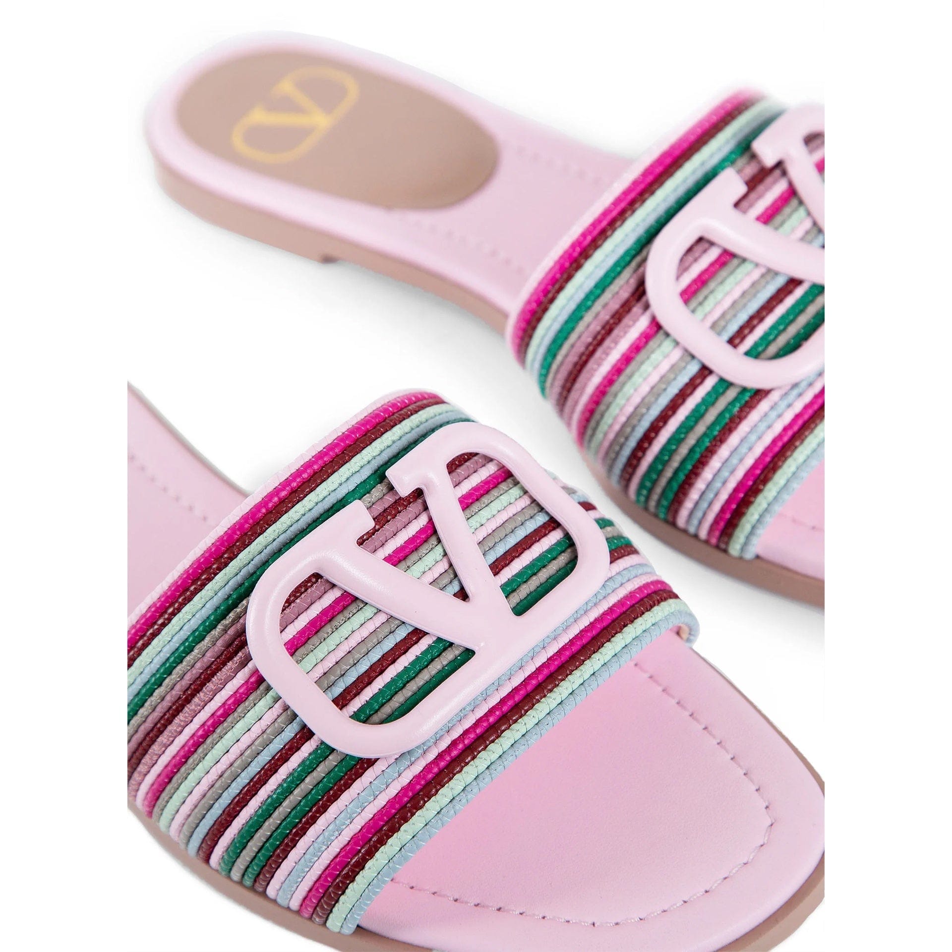 Valentino Garavani V Logo Signature Leather Slides