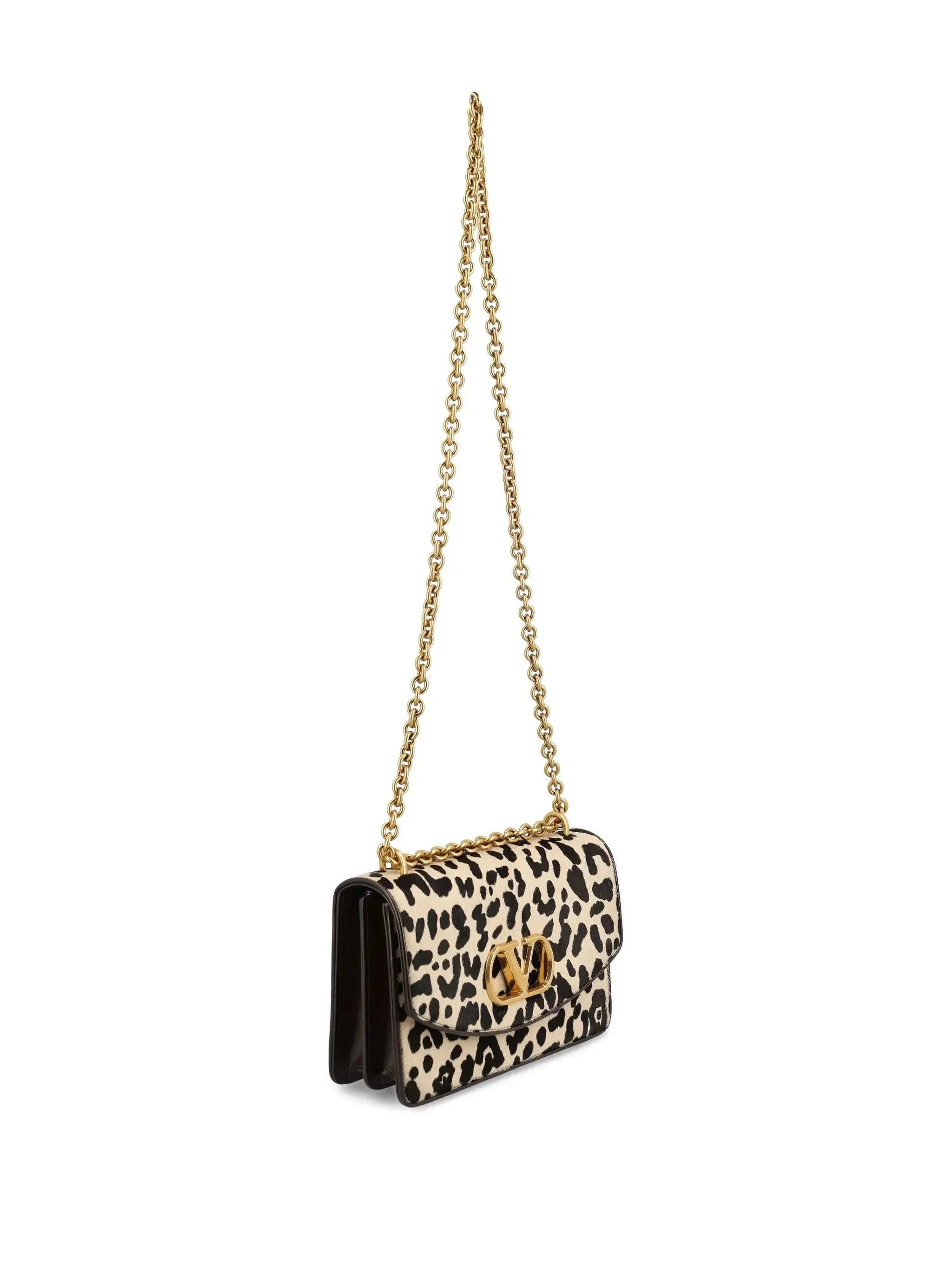 Valentino Garavani Vain Small Pony Effect Animalier Print Shoulder Bag
