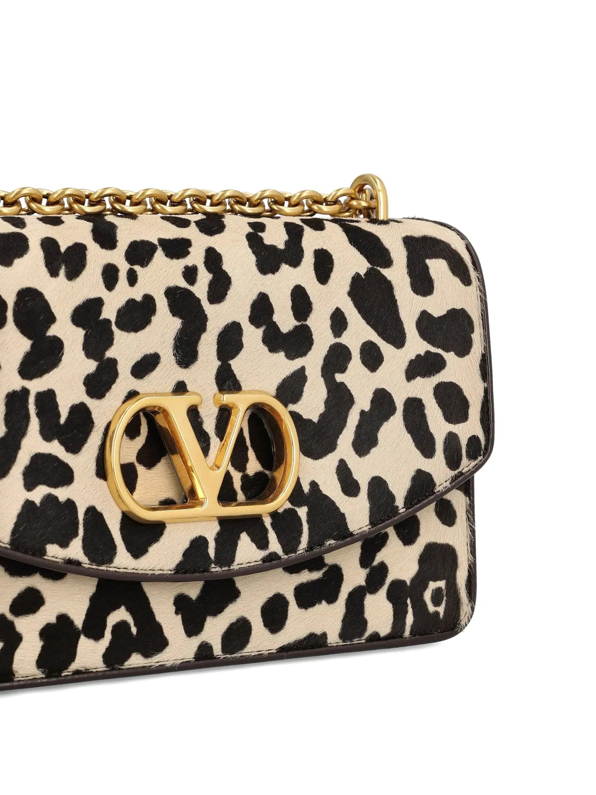 Valentino Garavani Vain Small Pony Effect Animalier Print Shoulder Bag