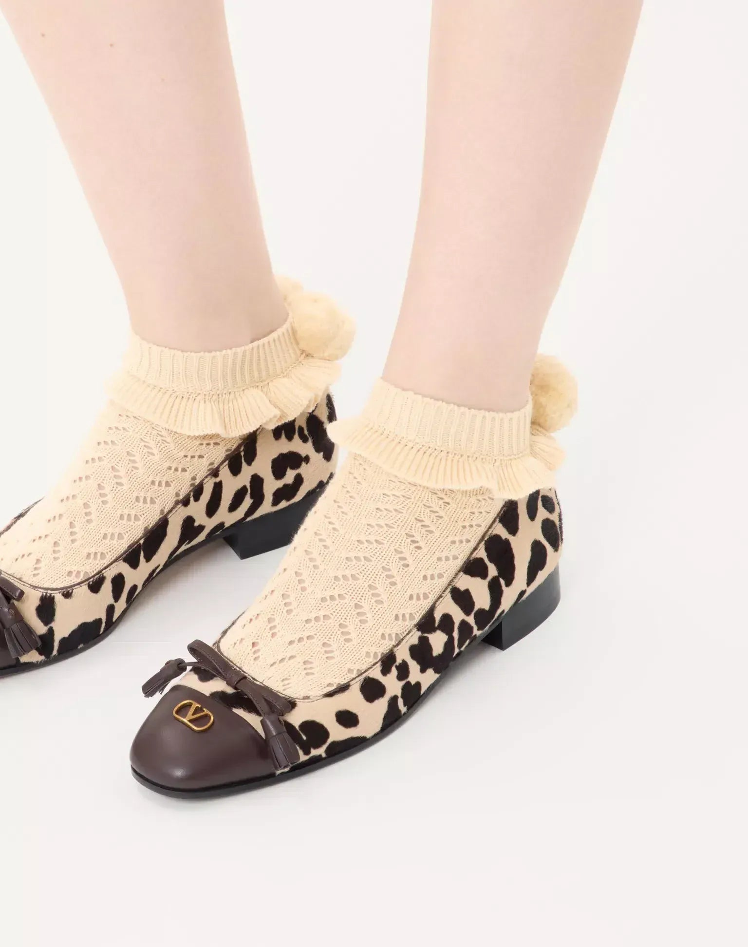 Valentino Garavani Valet Du Roi Pony-Effect 25mm Ballerina Flat Shoes