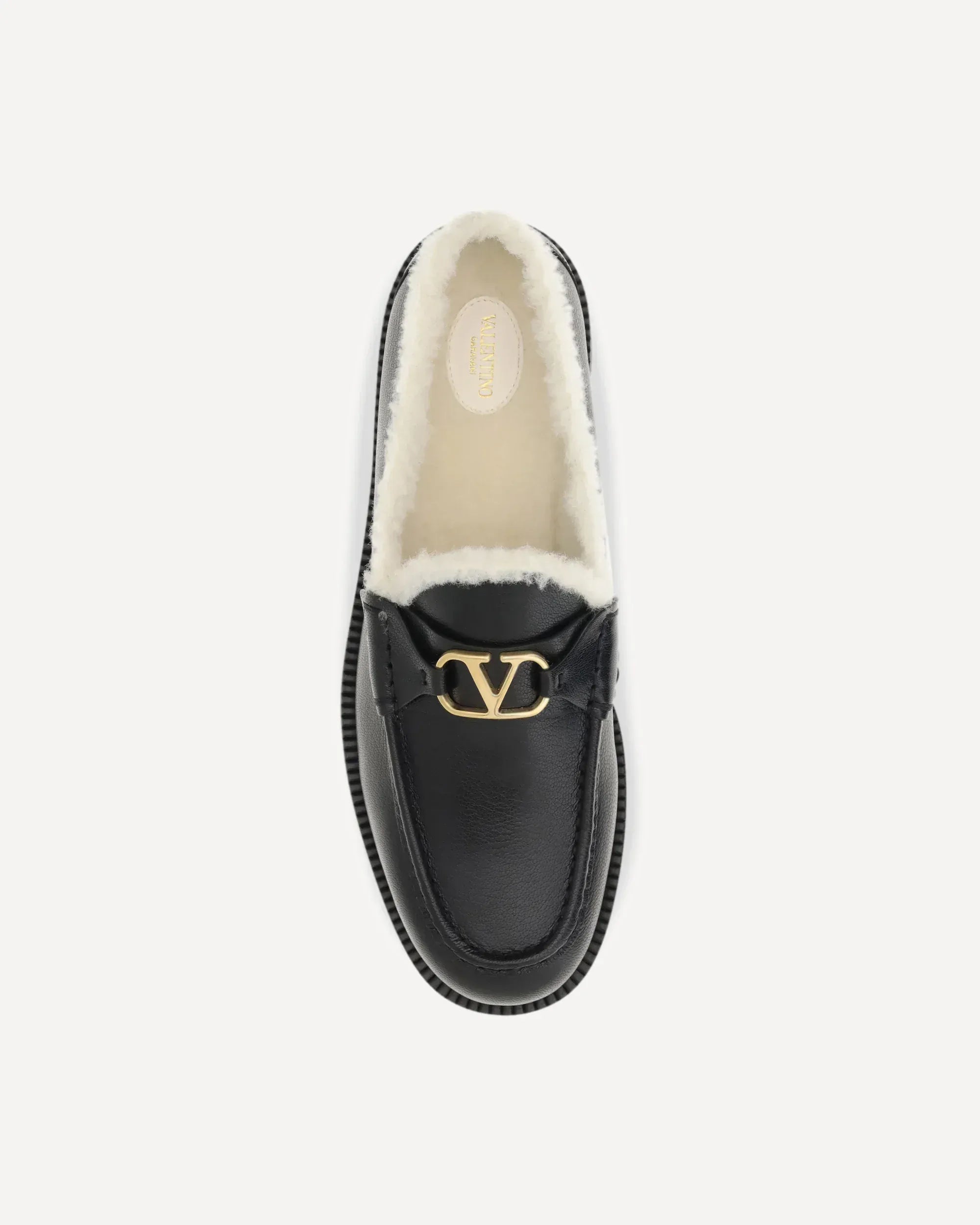 Valentino Garavani Vlogo Fur Slip-On Loafers
