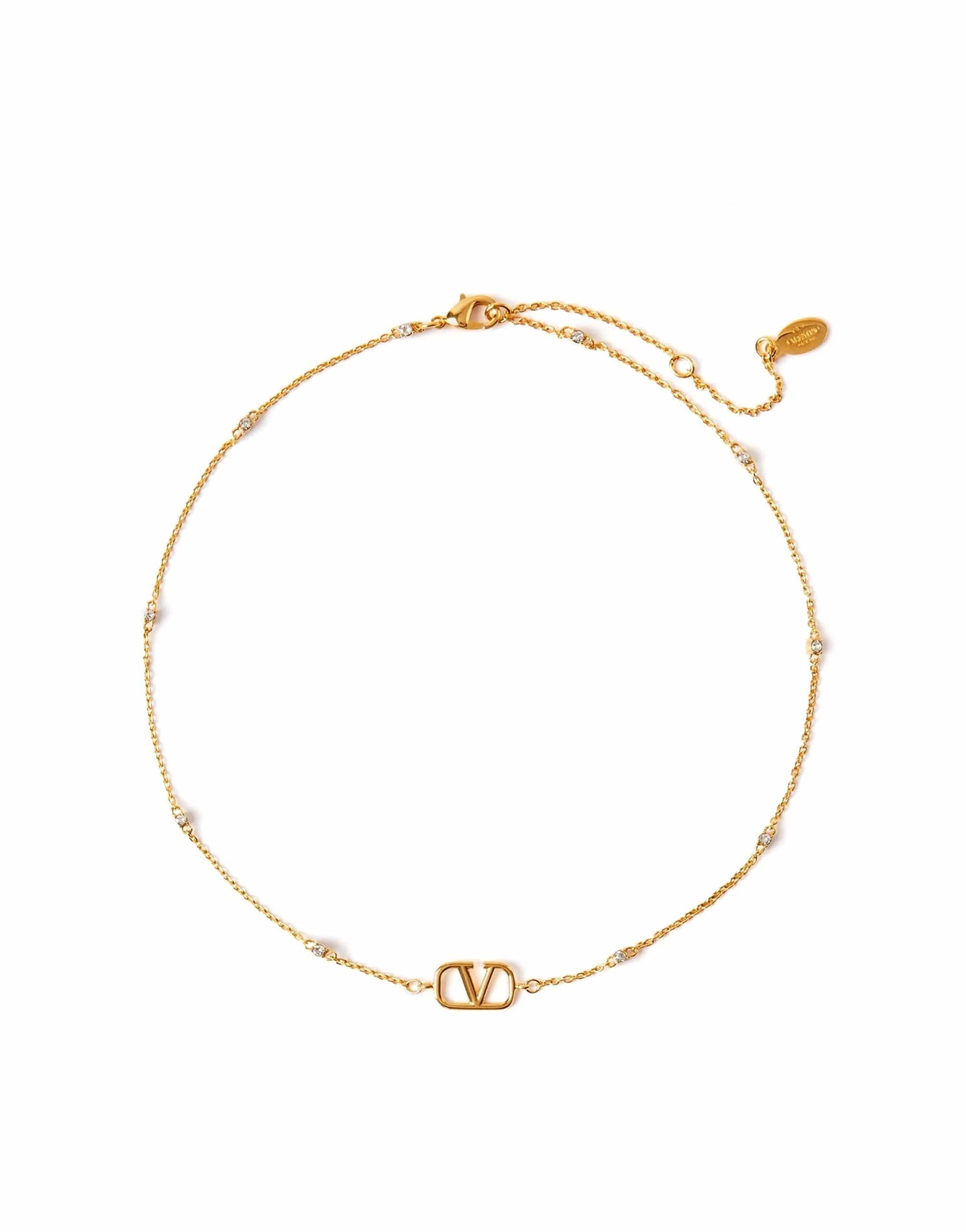 Valentino Garavani Vlogo Metal Necklace