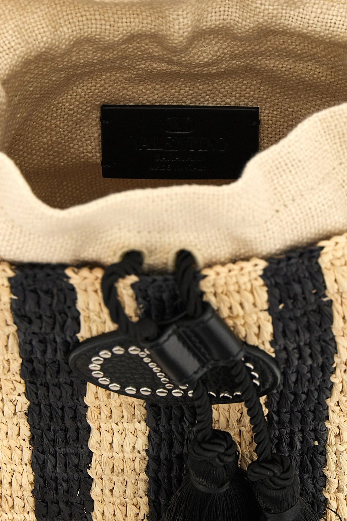 Valentino Garavani Valentino Garavani Vlogo Raffia Small Bucket Bag
