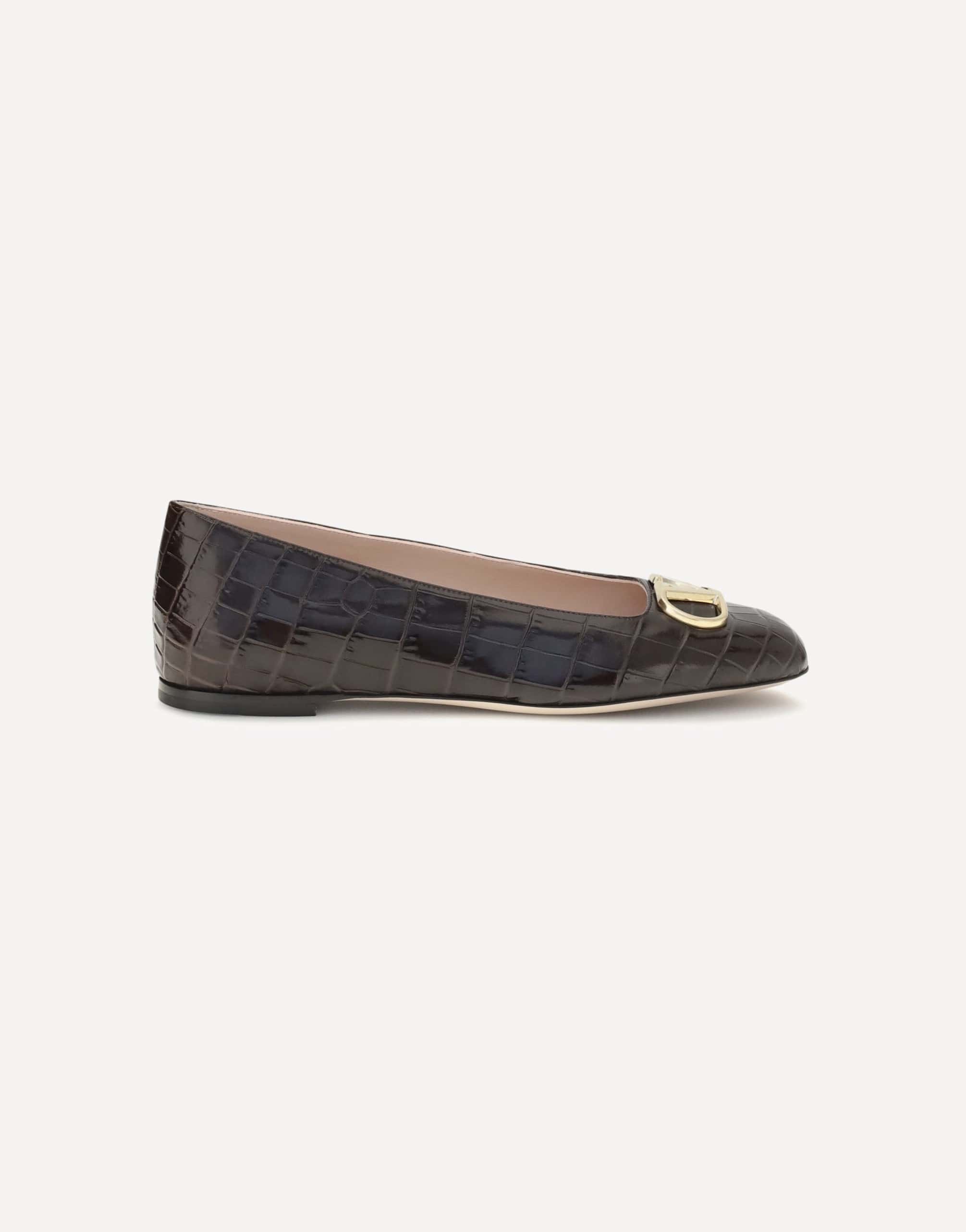 Valentino Garavani Valentino Garavani Vlogo Signature Croc-Effect Ballerinas