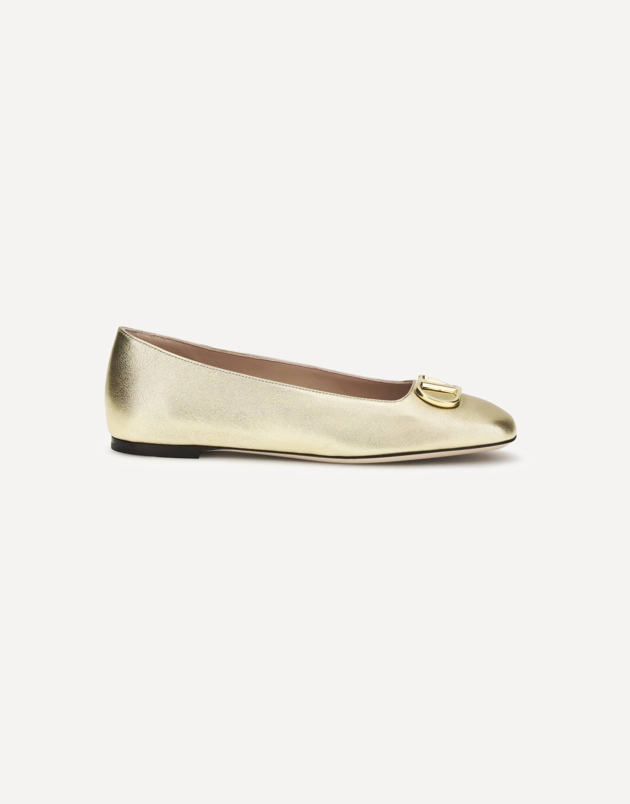 Valentino Garavani Valentino Garavani Vlogo Signature Laminated Nappa Ballerinas